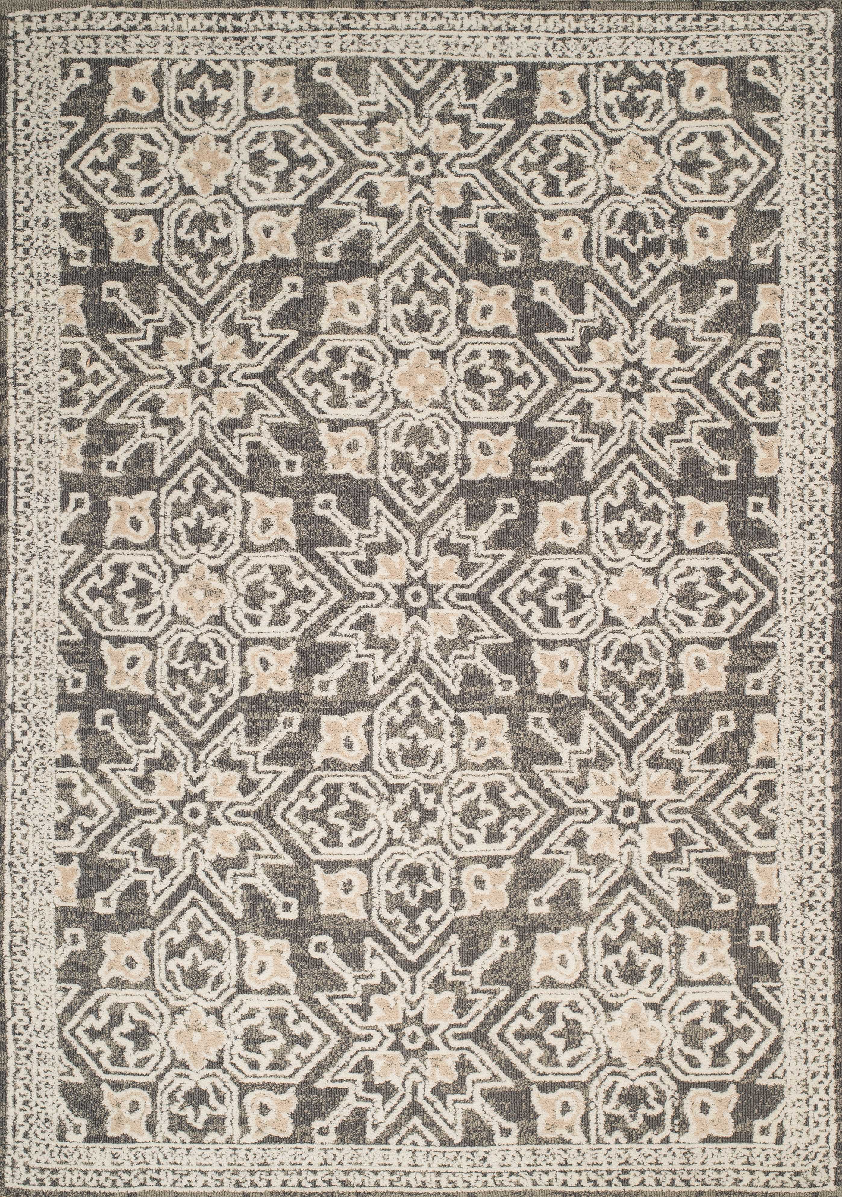 63" x 90" Taupe Polyester Area Rug