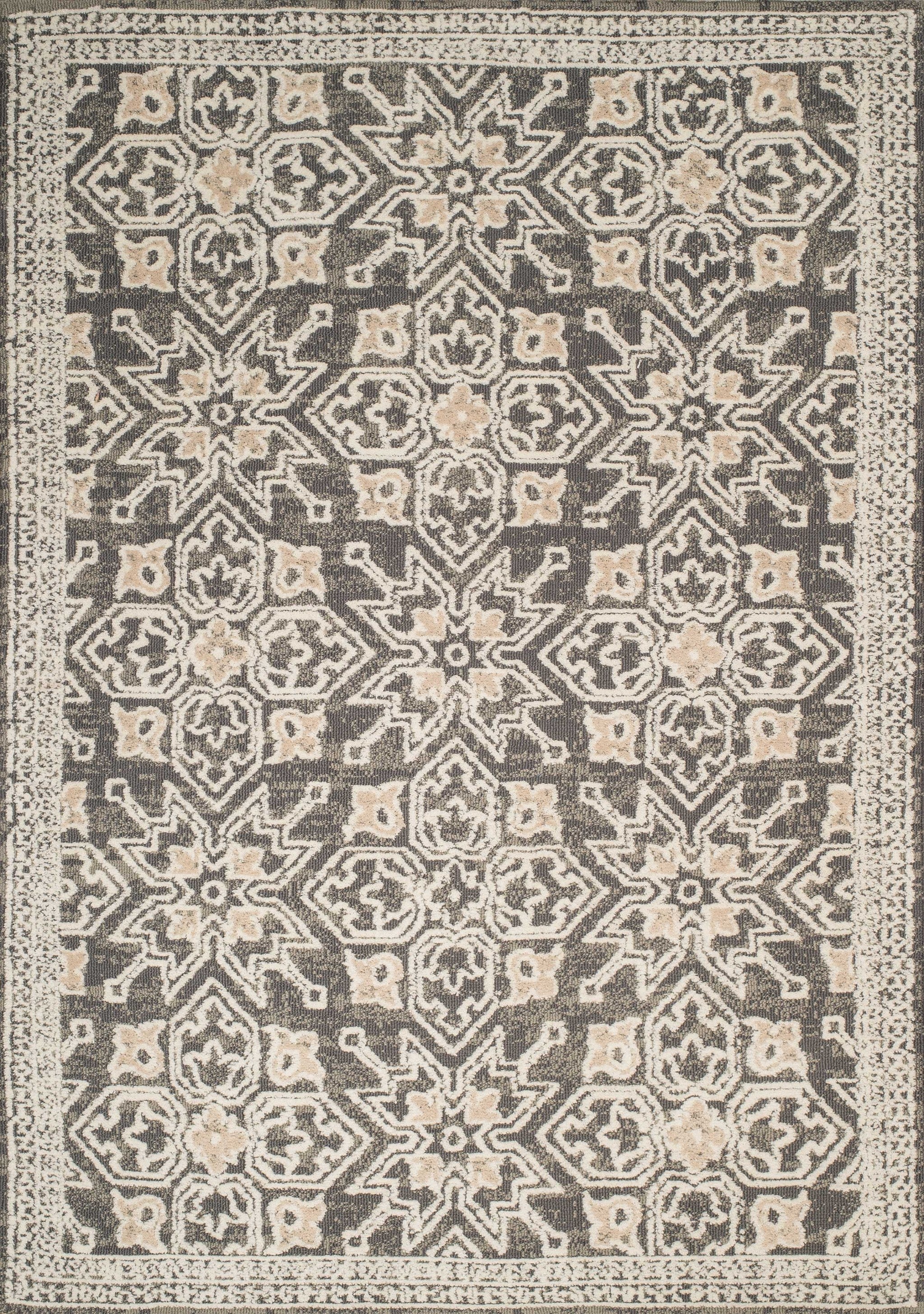 94" x 126" Taupe Polyester Oversized Rug