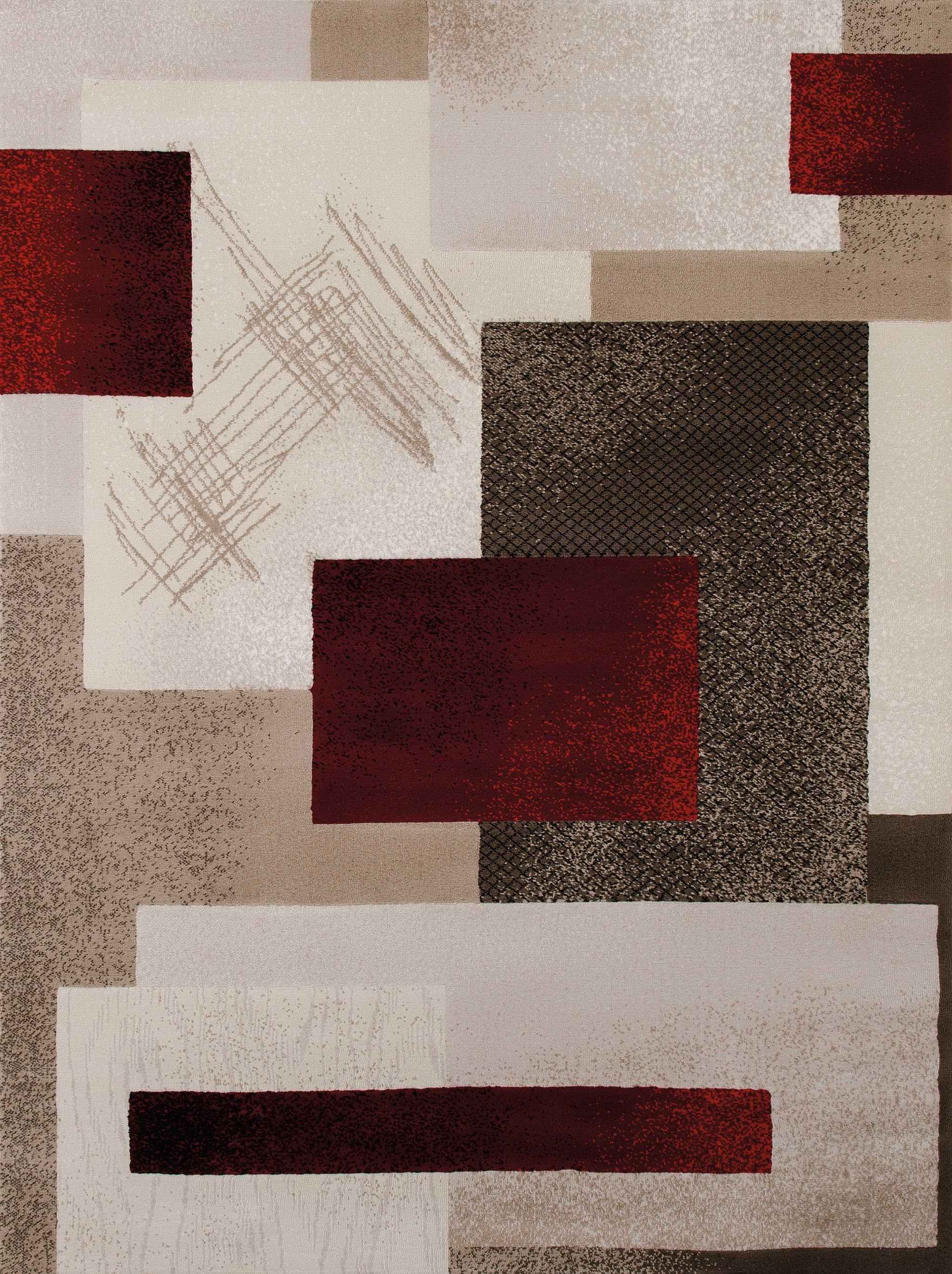 63" x 86" Garnet Polypropylene Area Rug