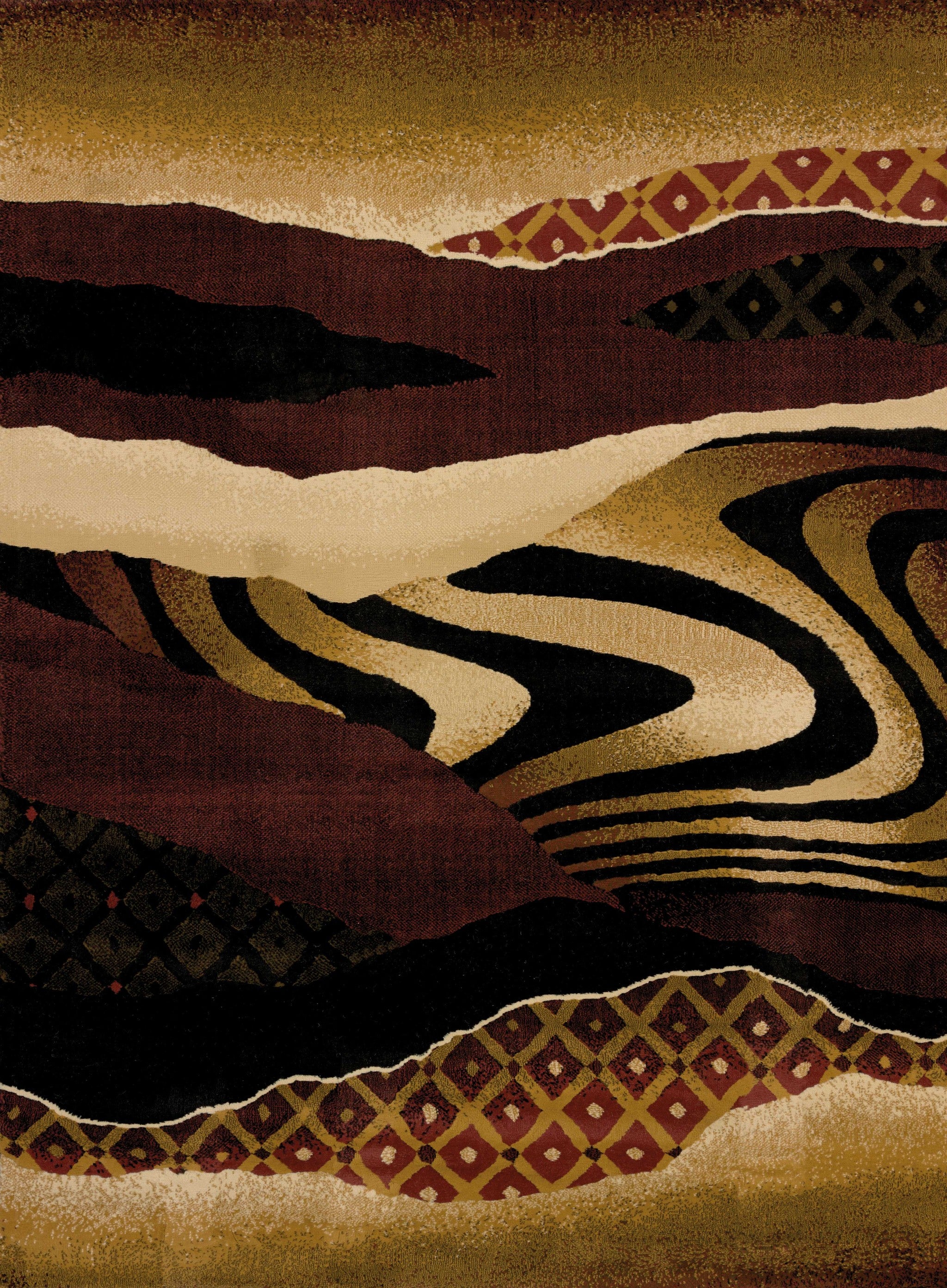 63" x 86" Auburn Polypropylene Area Rug