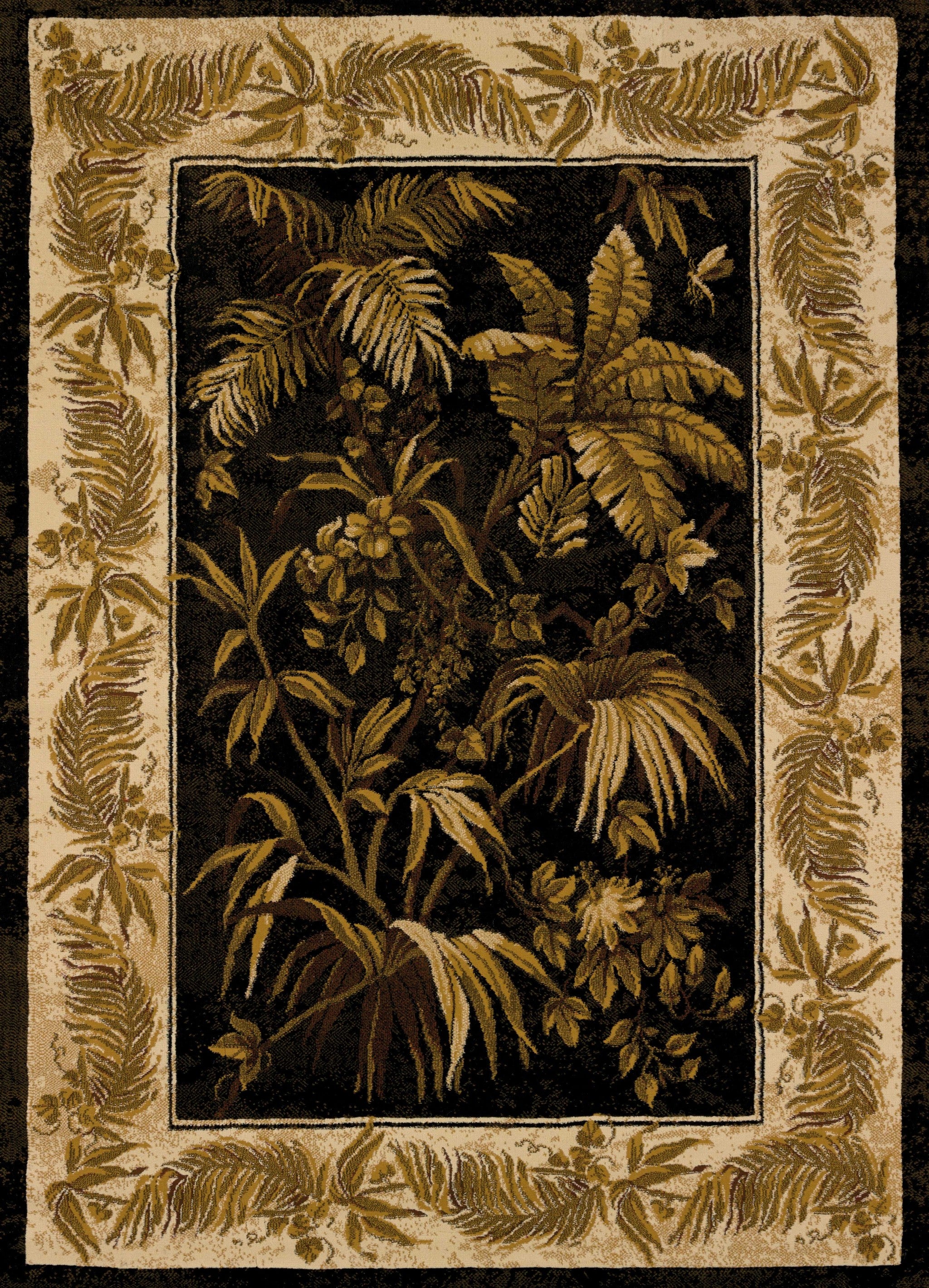 63" x 86" Black Polypropylene Area Rug