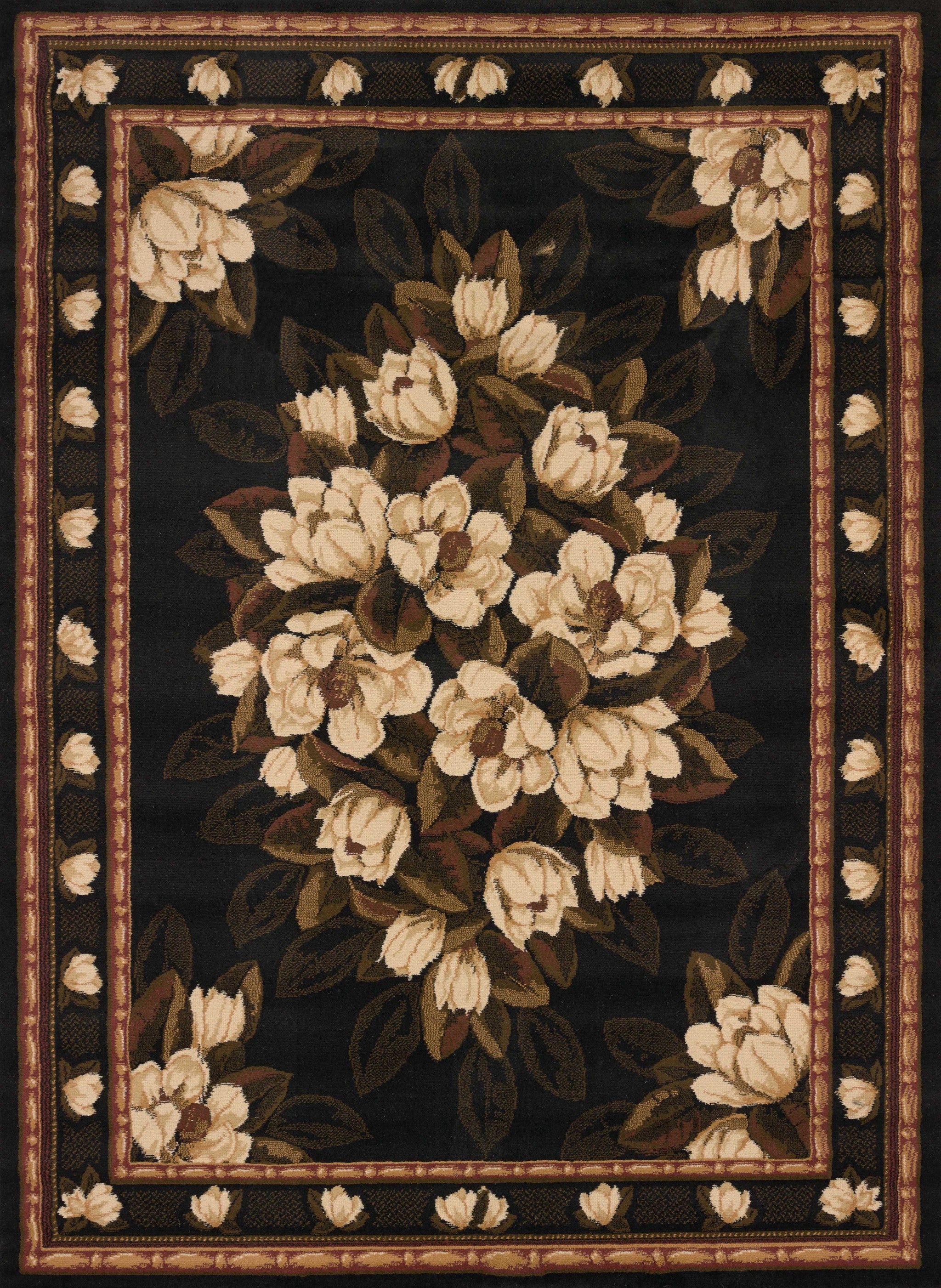 94" x 126" Black Polypropylene Oversize Rug