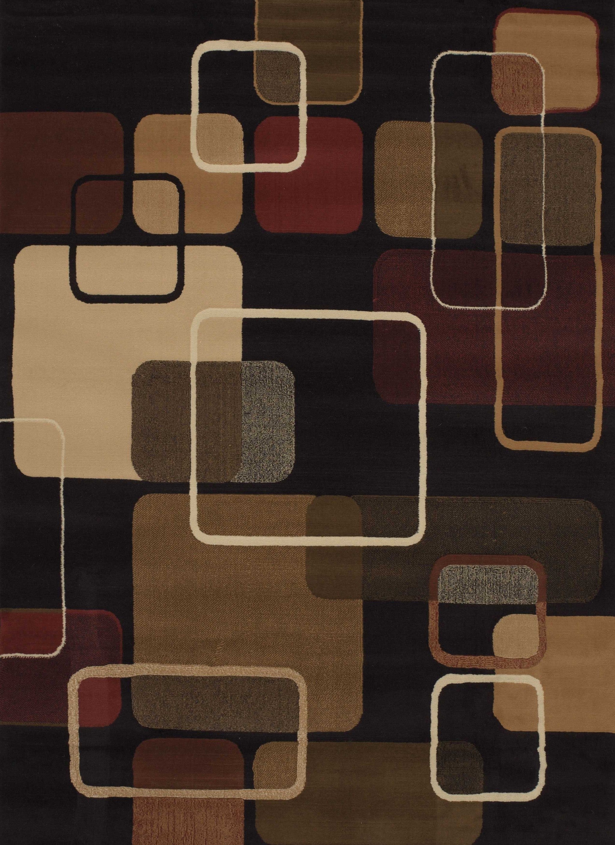 63" x 86" Black Polypropylene Area Rug