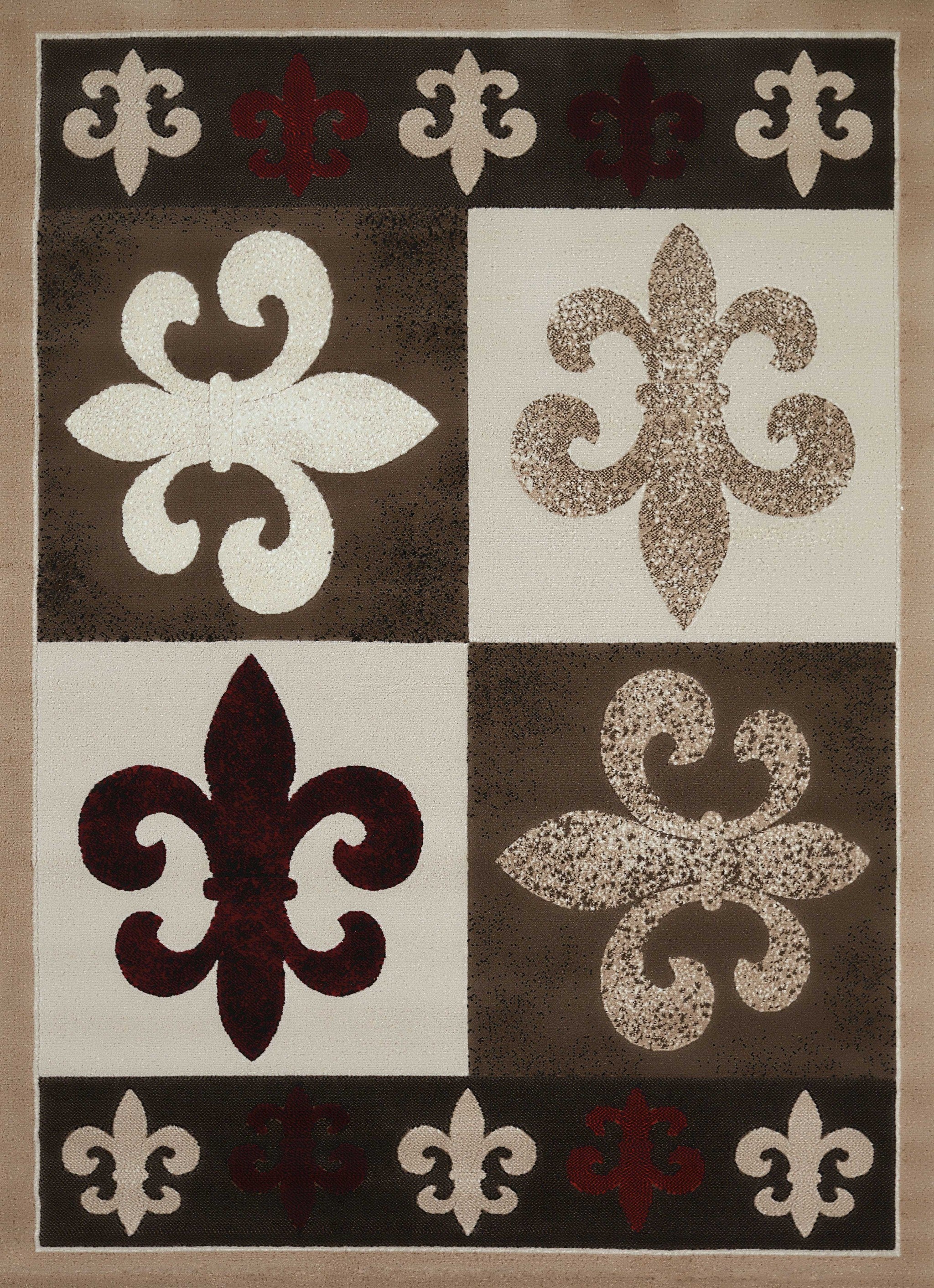 63" x 86" Garnet Polypropylene Area Rug