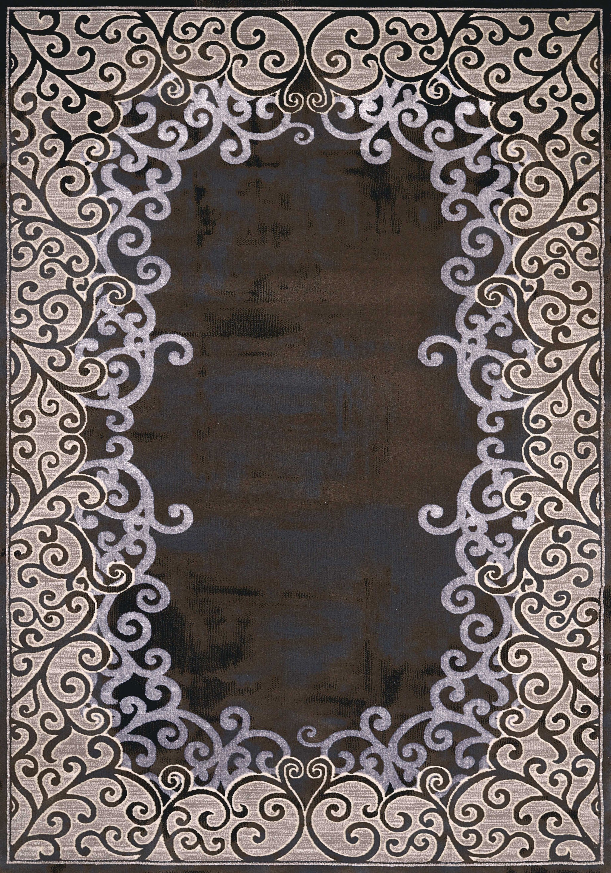63" x 86" Dark Taupe Polypropylene / Polyester Area Rug