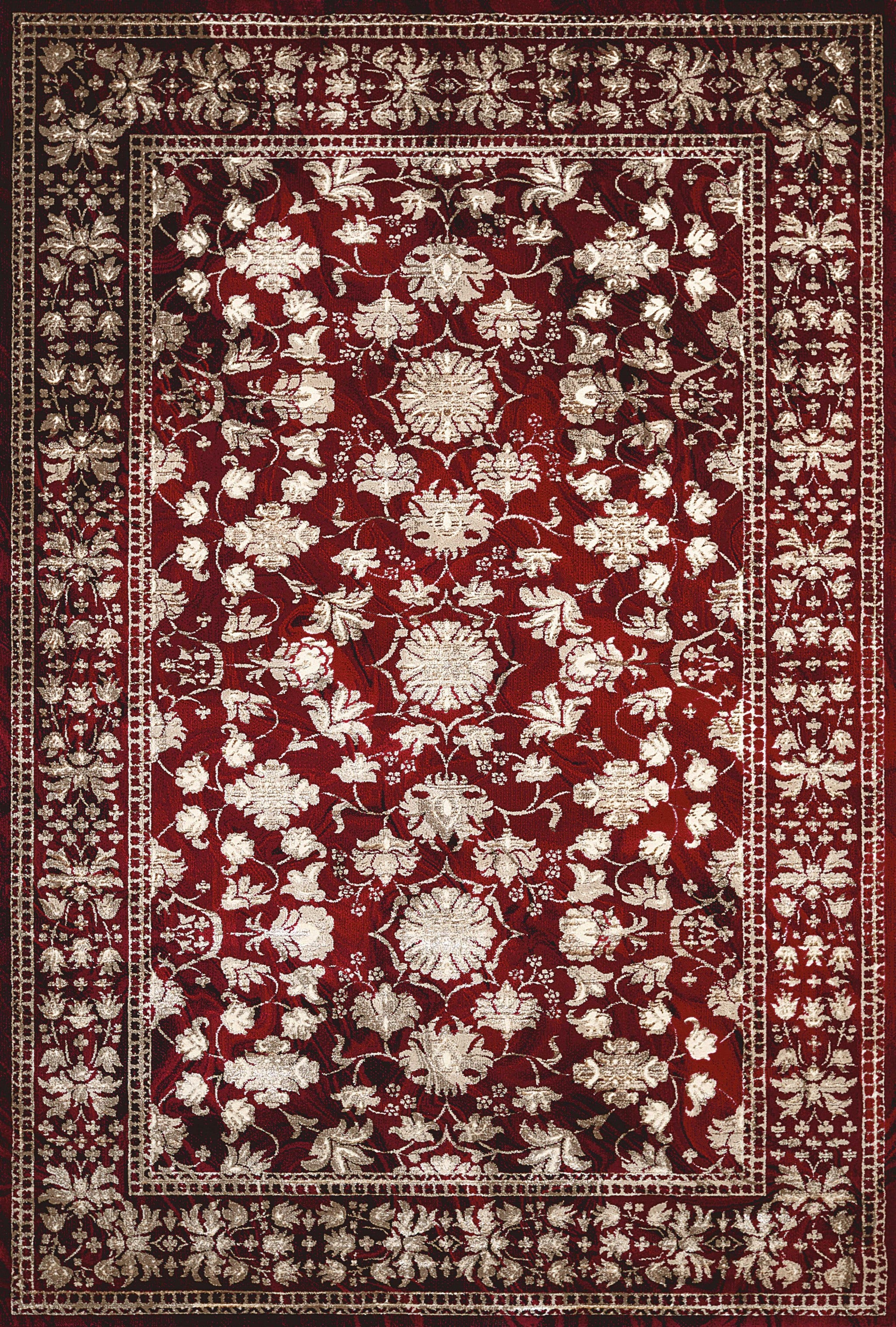 94" x 126" Garnet Polypropylene / Polyester Oversize Rug