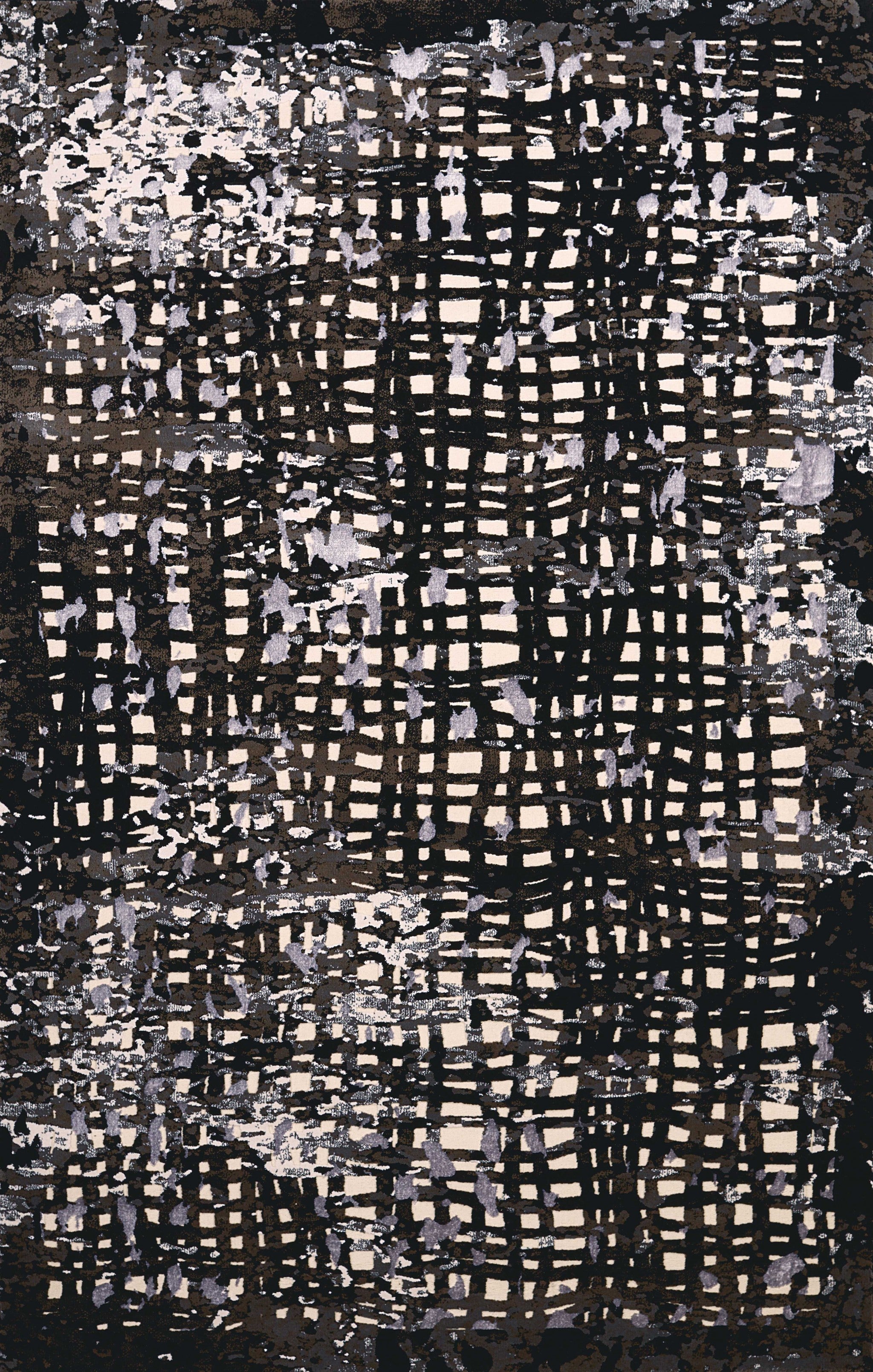 63" x 86" Black Polypropylene / Polyester Area Rug