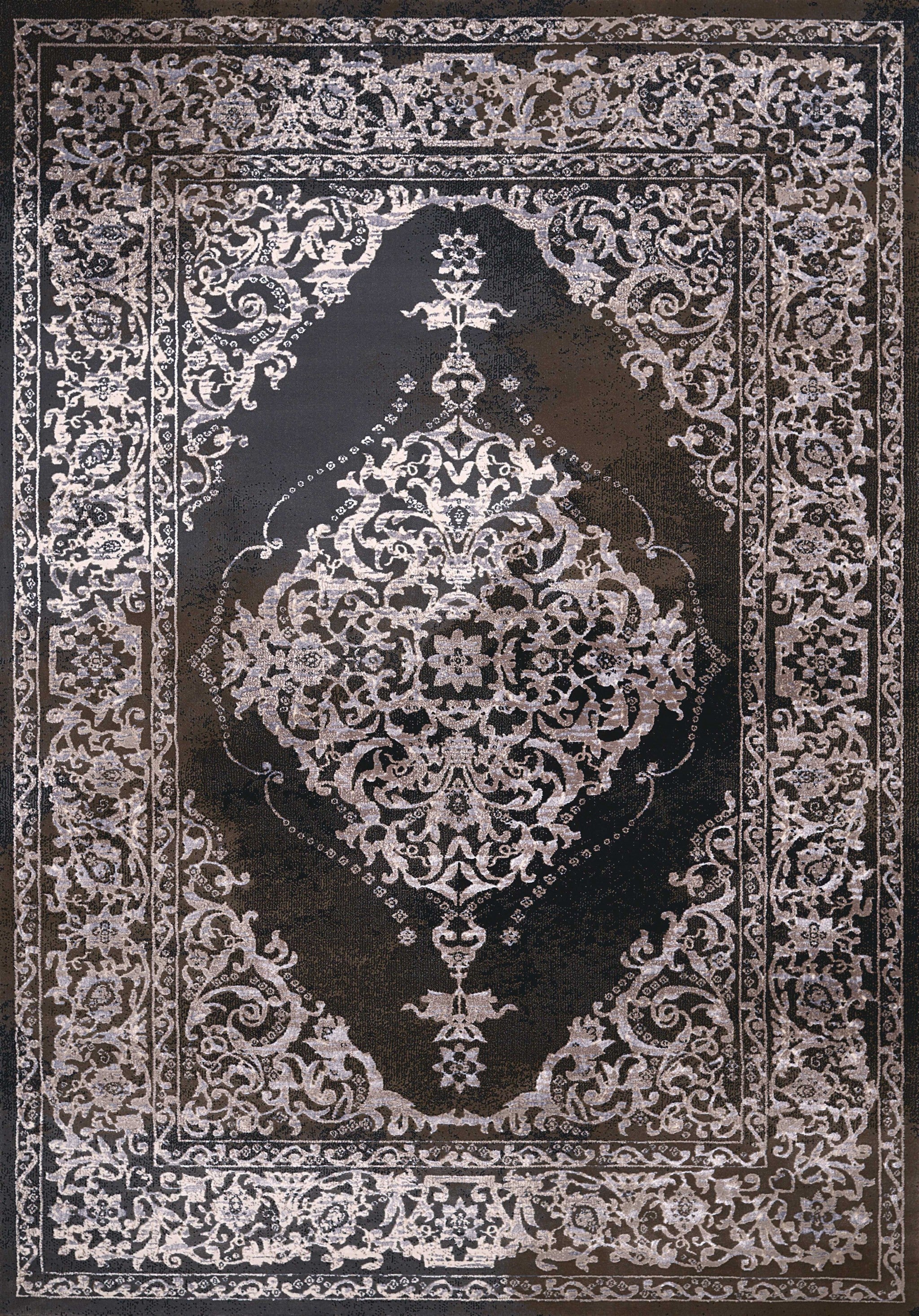 63" x 86" Dark Taupe Polypropylene / Polyester Area Rug
