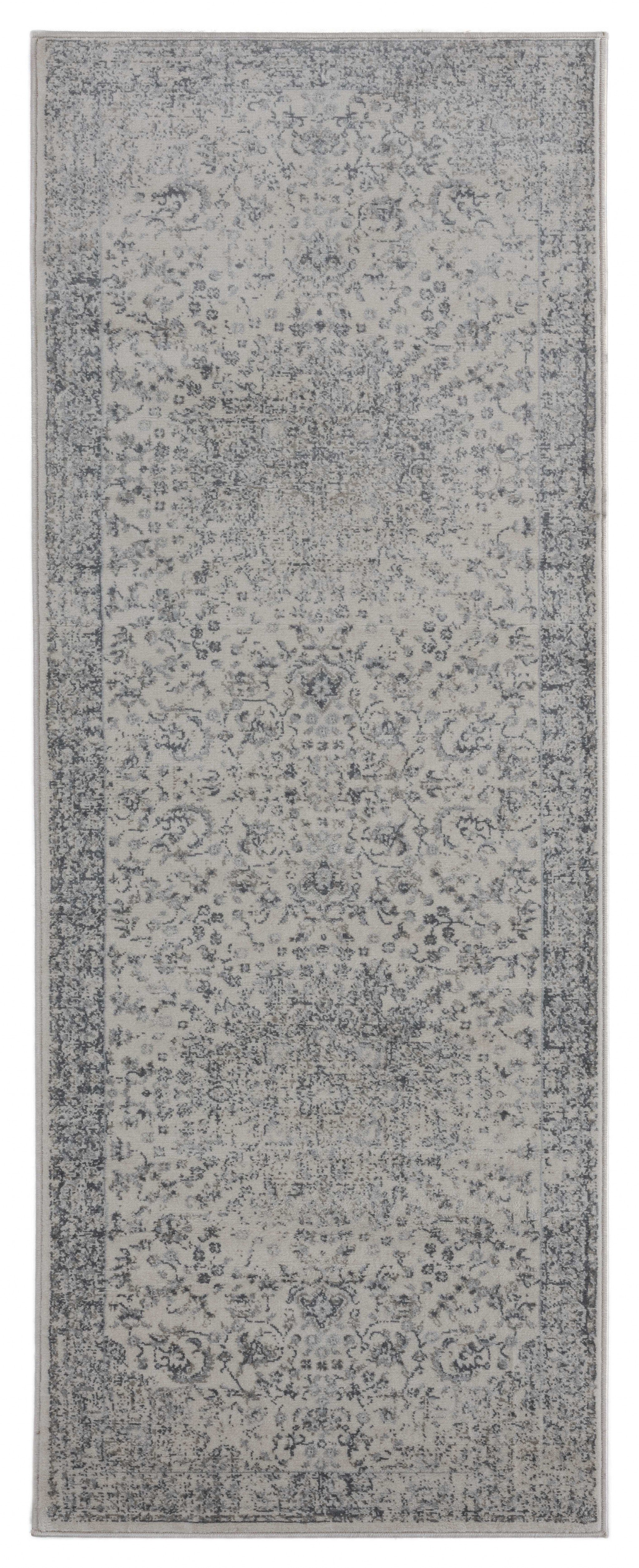 31" x 86" Grey Olefin Runner Rug