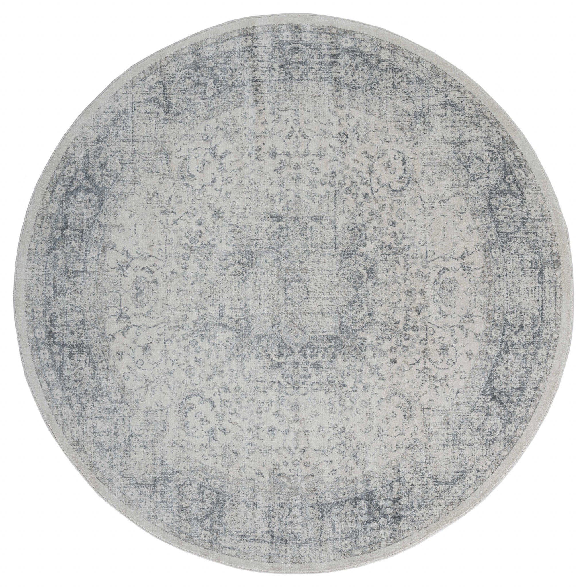 94" x 126" Grey Olefin Oversize Rug