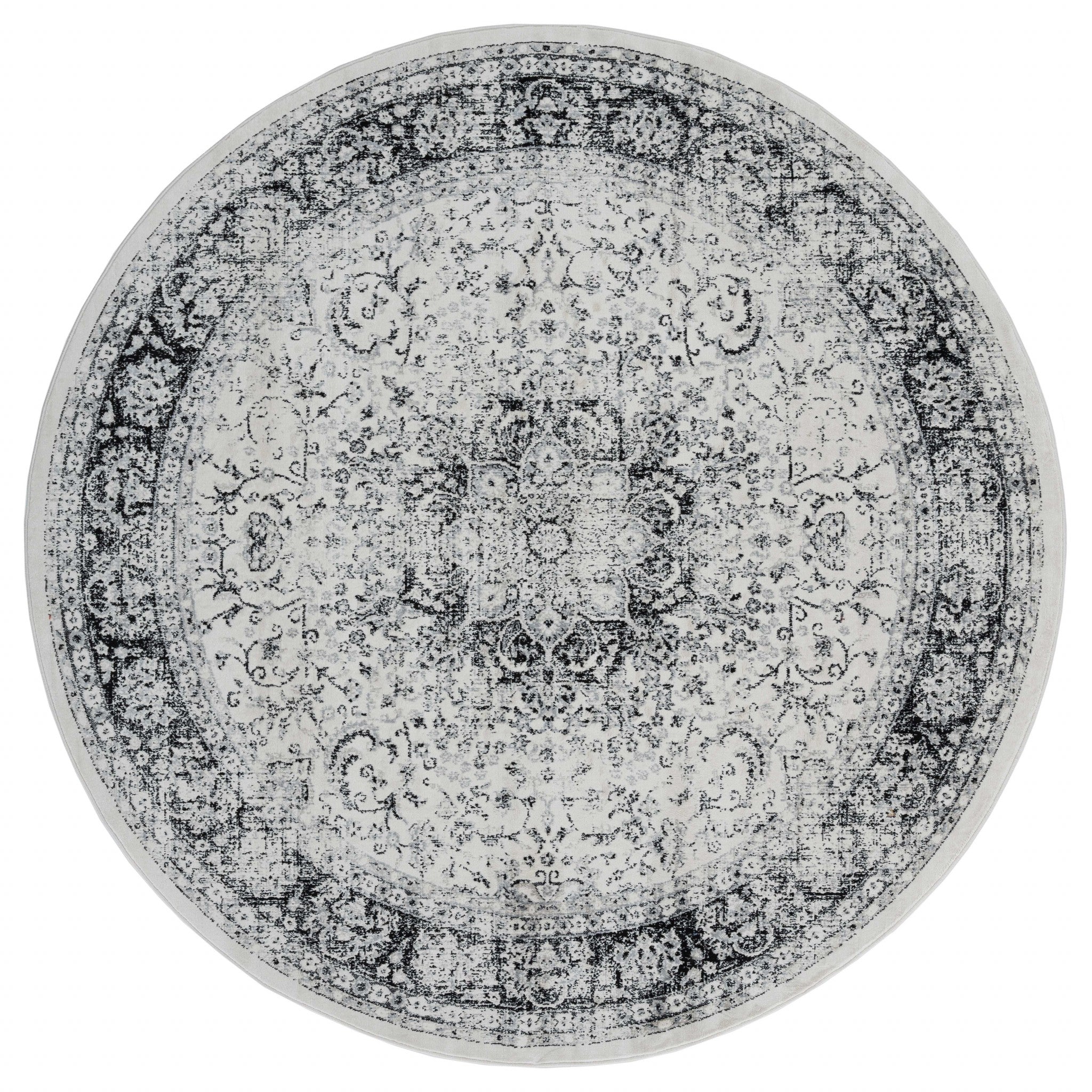 94" x 94" Onyx Olefin Round Rug