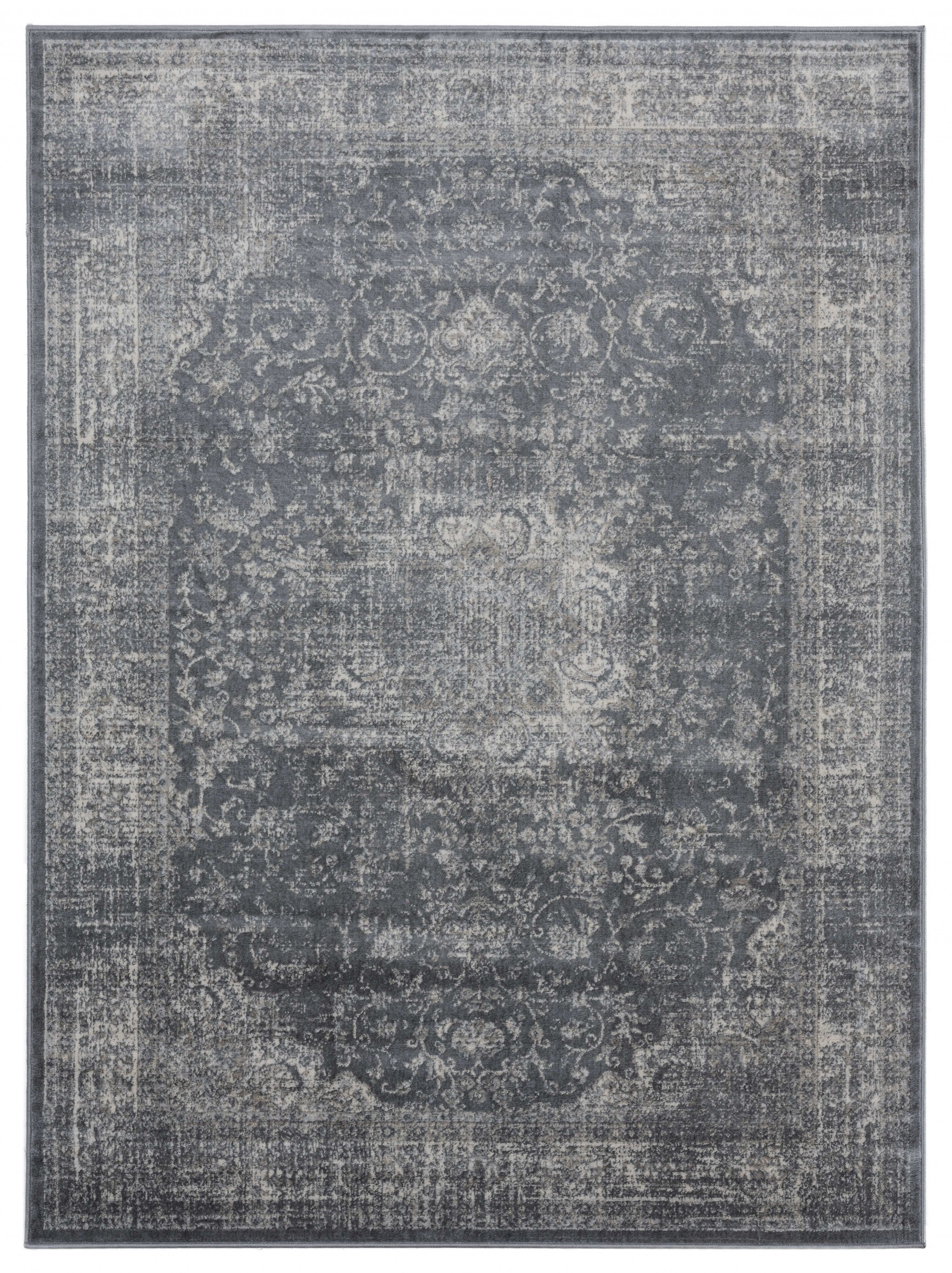 63" x 86" Cream Olefin Area Rug