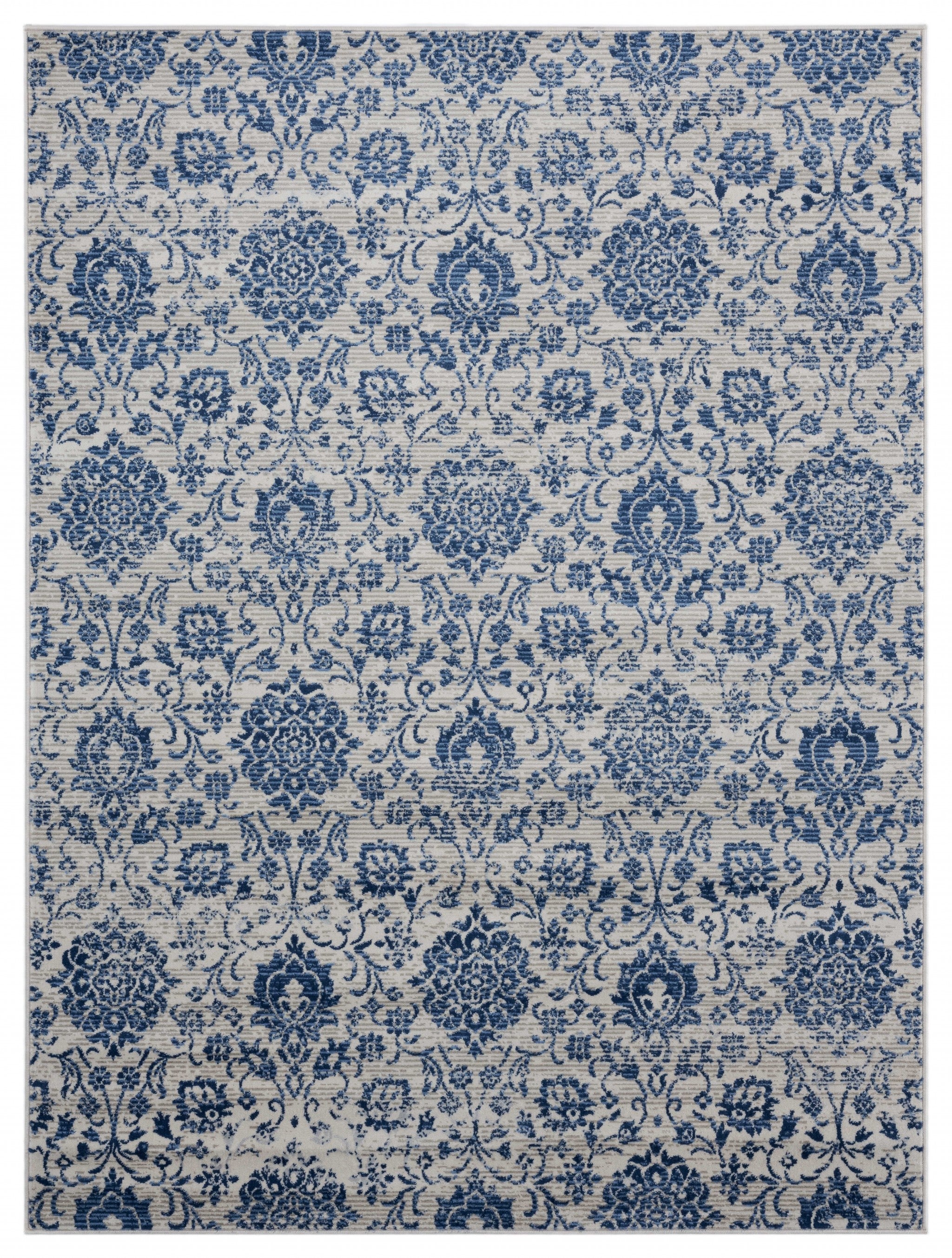 63" x 86" Denim Blue Olefin Area Rug