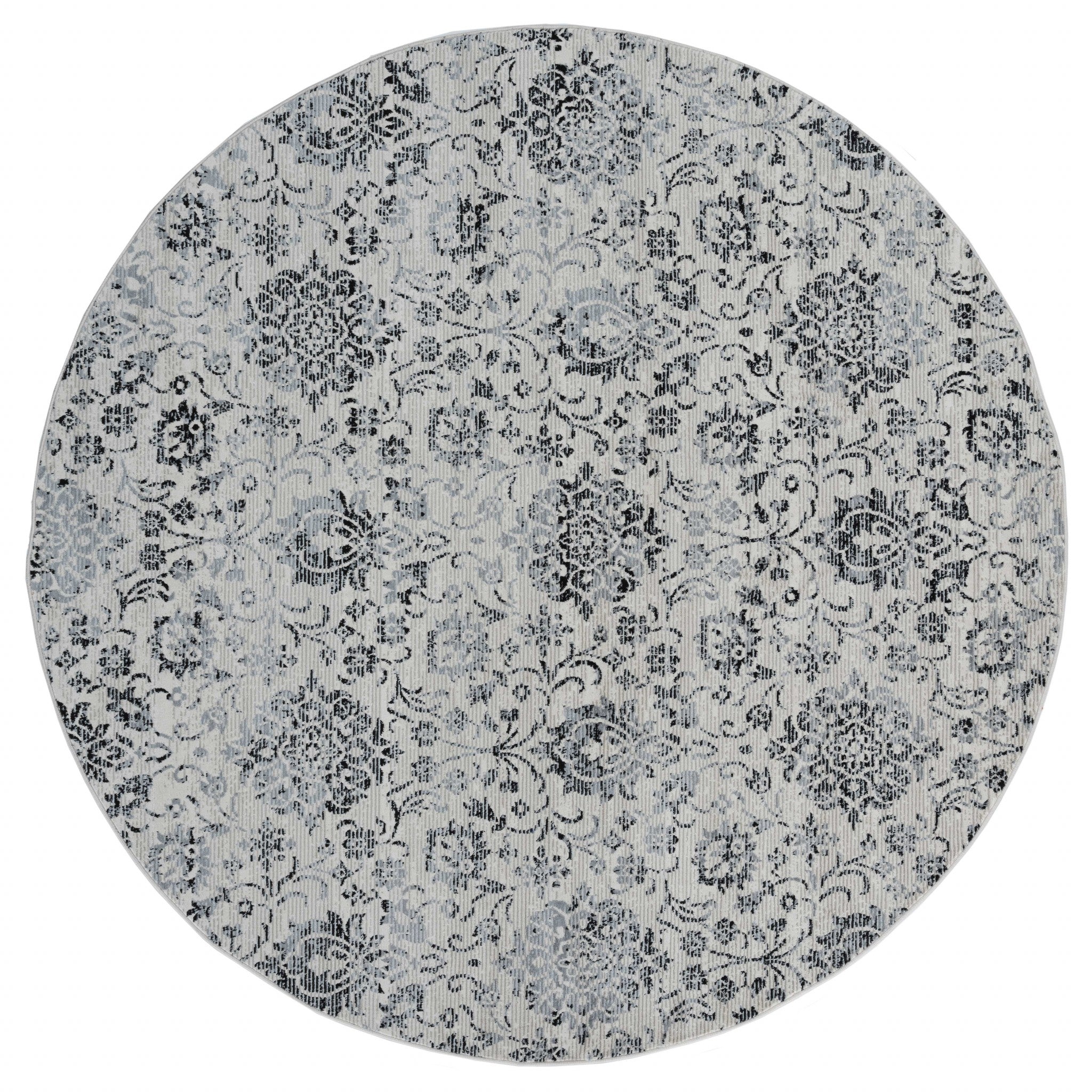 94" x 94" Onyx Olefin Round Rug