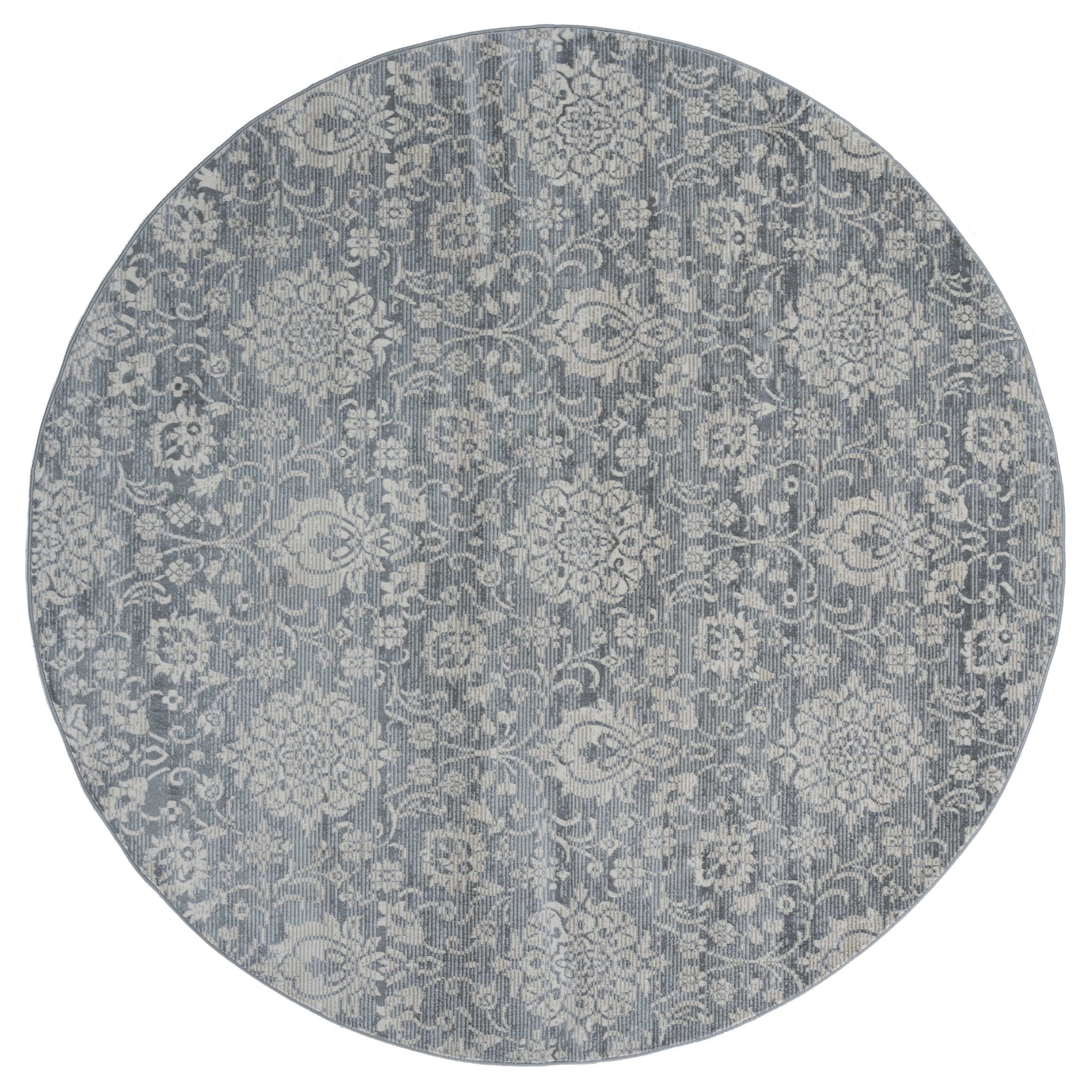 94" x 94" Cream Olefin Round Rug