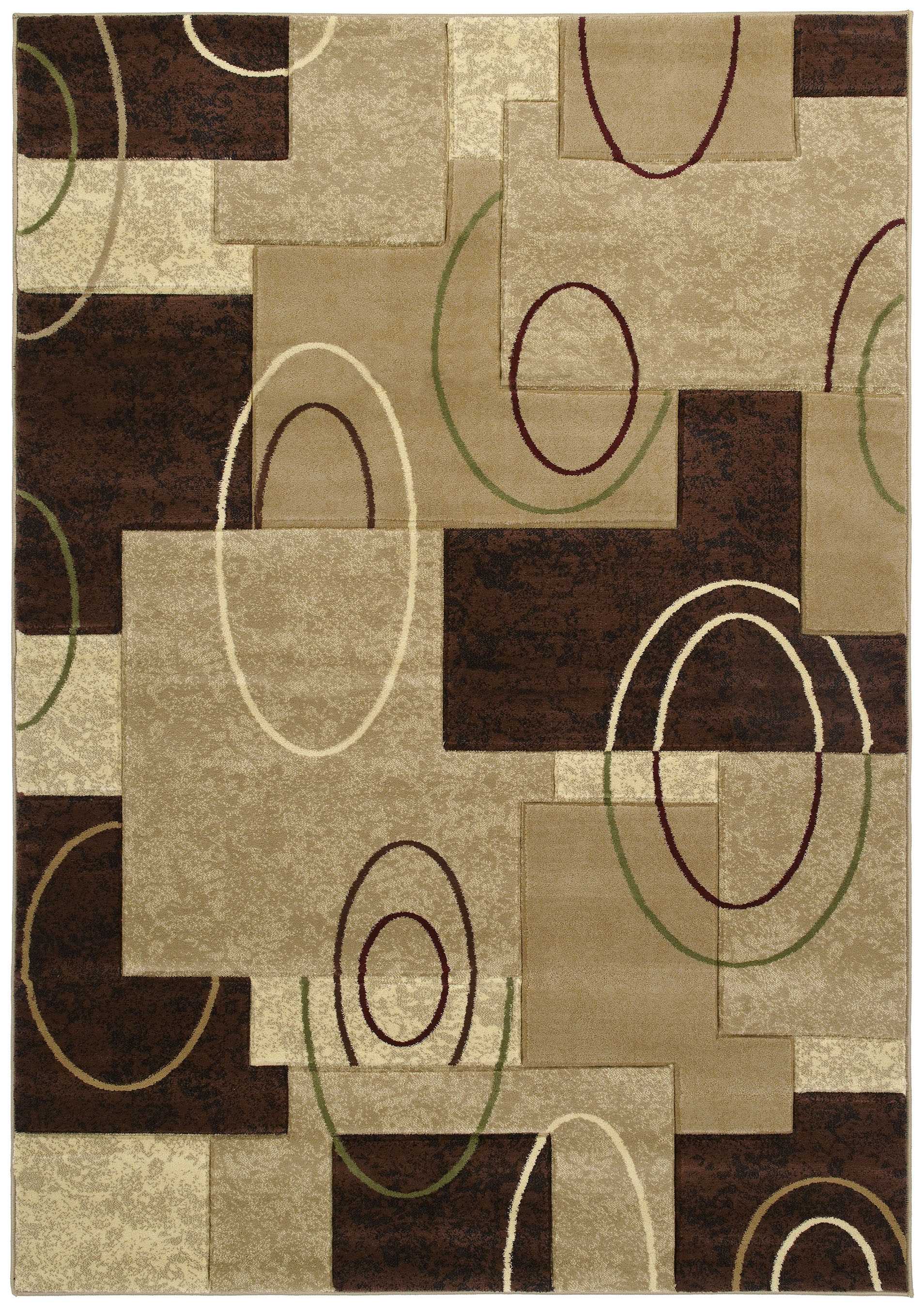 63" x 90" Beige Polypropylene Area Rug