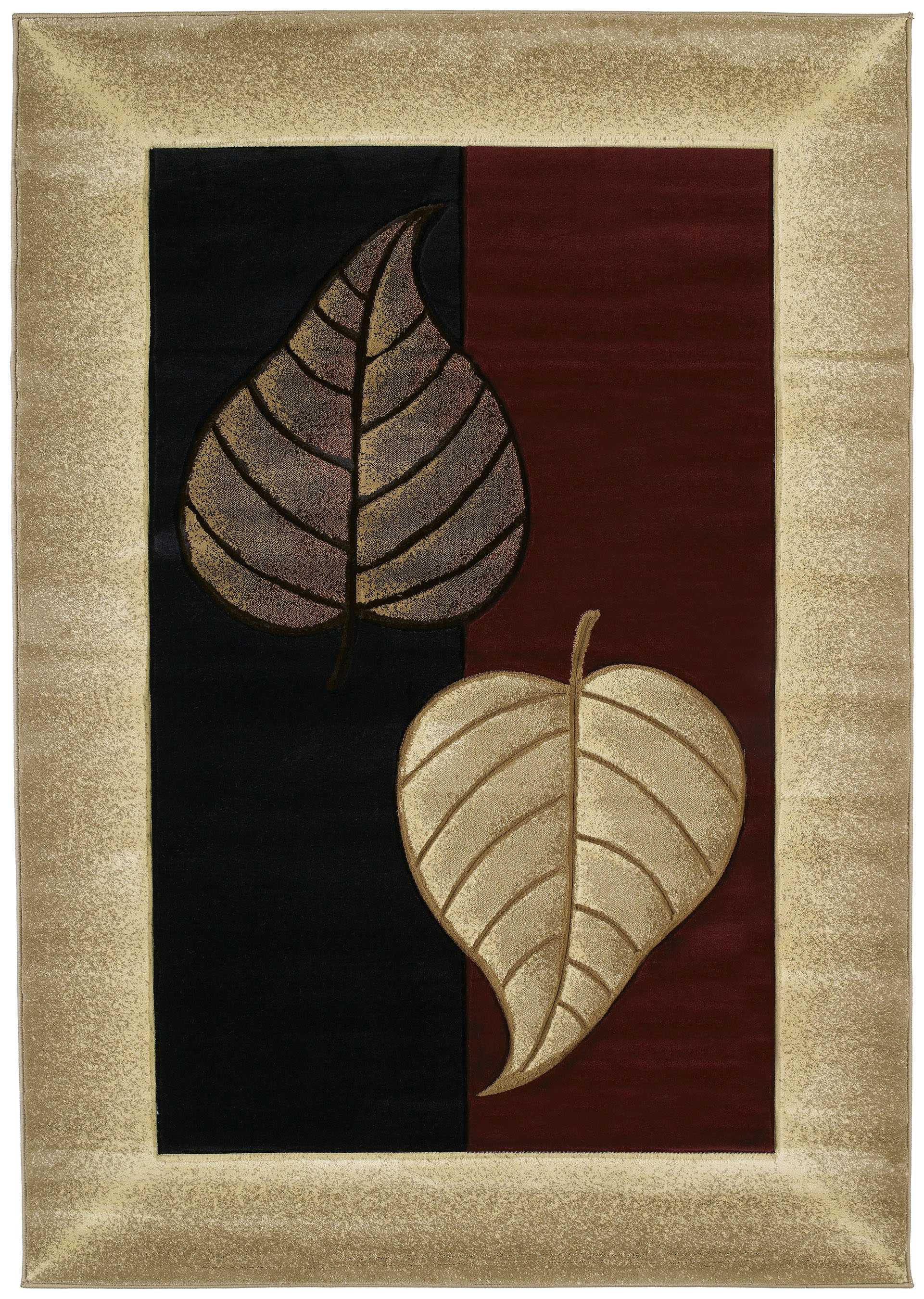 63" x 90" Burgundy Polypropylene Area Rug