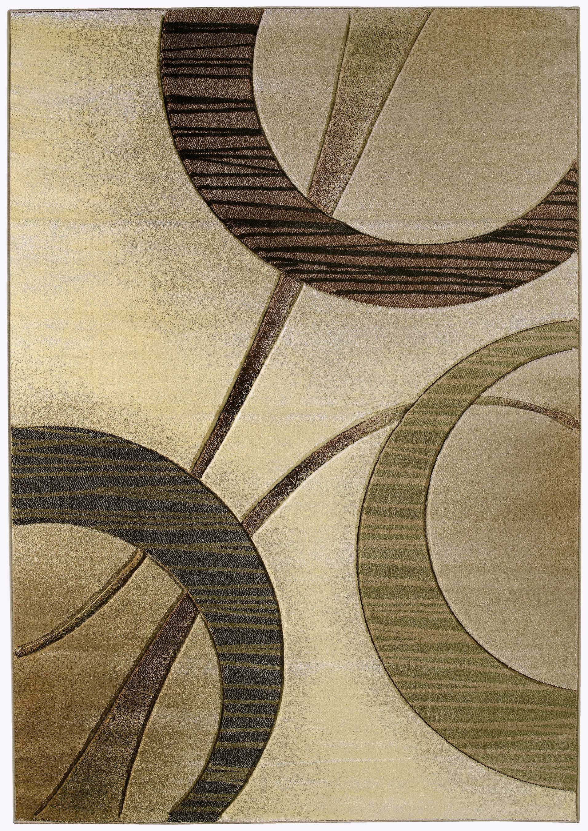 63" x 90" Cream Polypropylene Area Rug