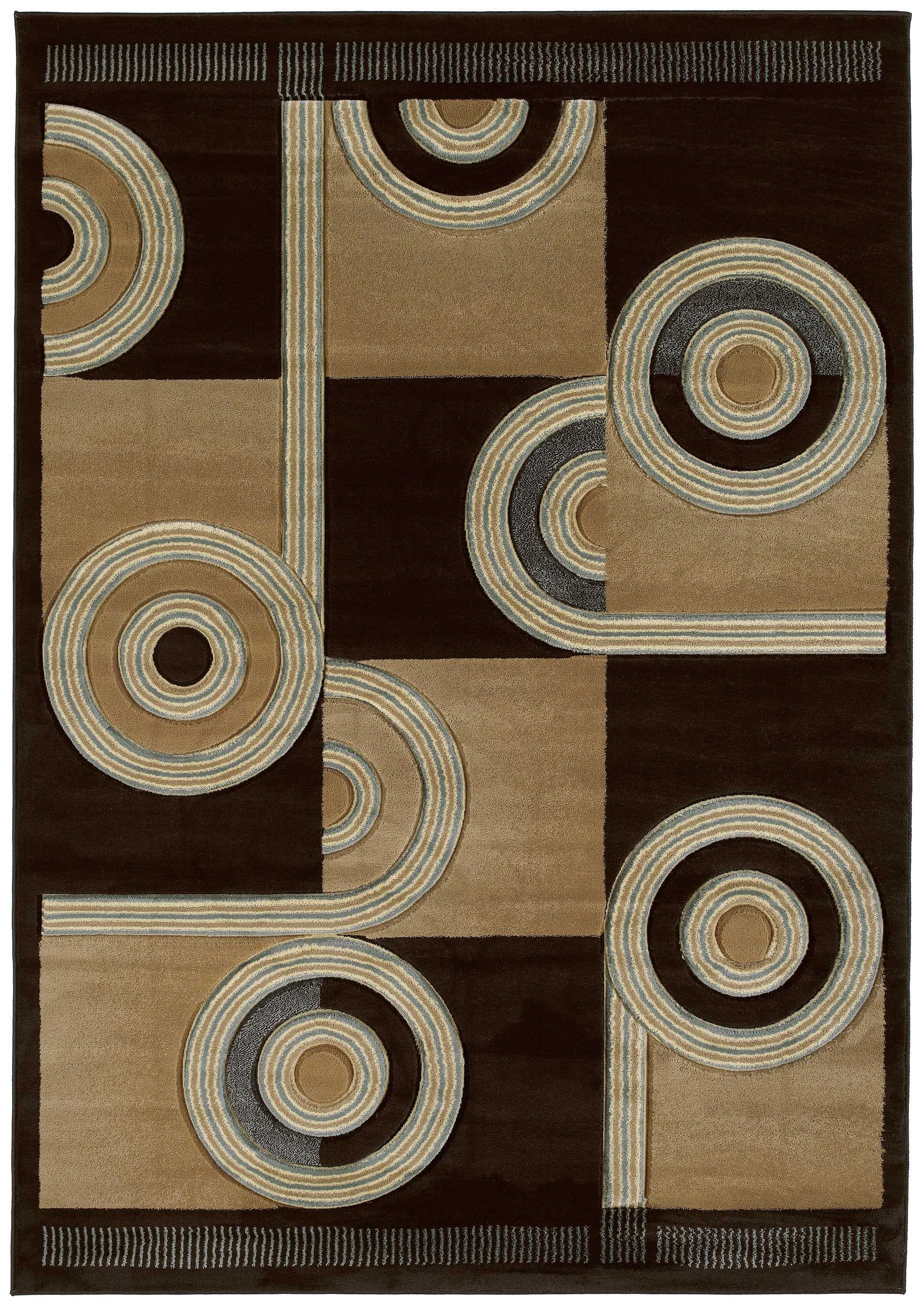 63" x 90" Chocolate Polypropylene Area Rug