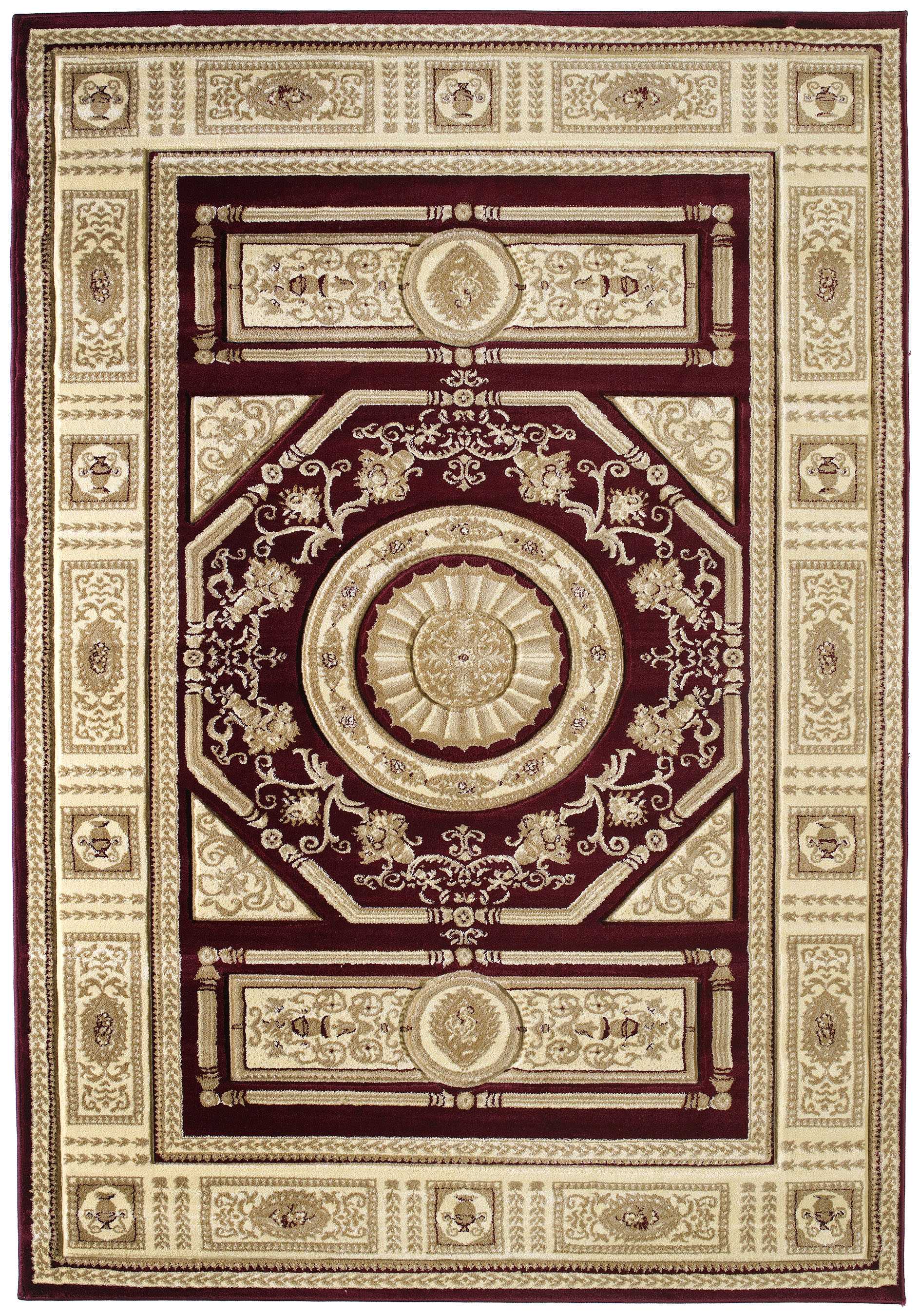 63" x 90" Burgundy Polypropylene Area Rug
