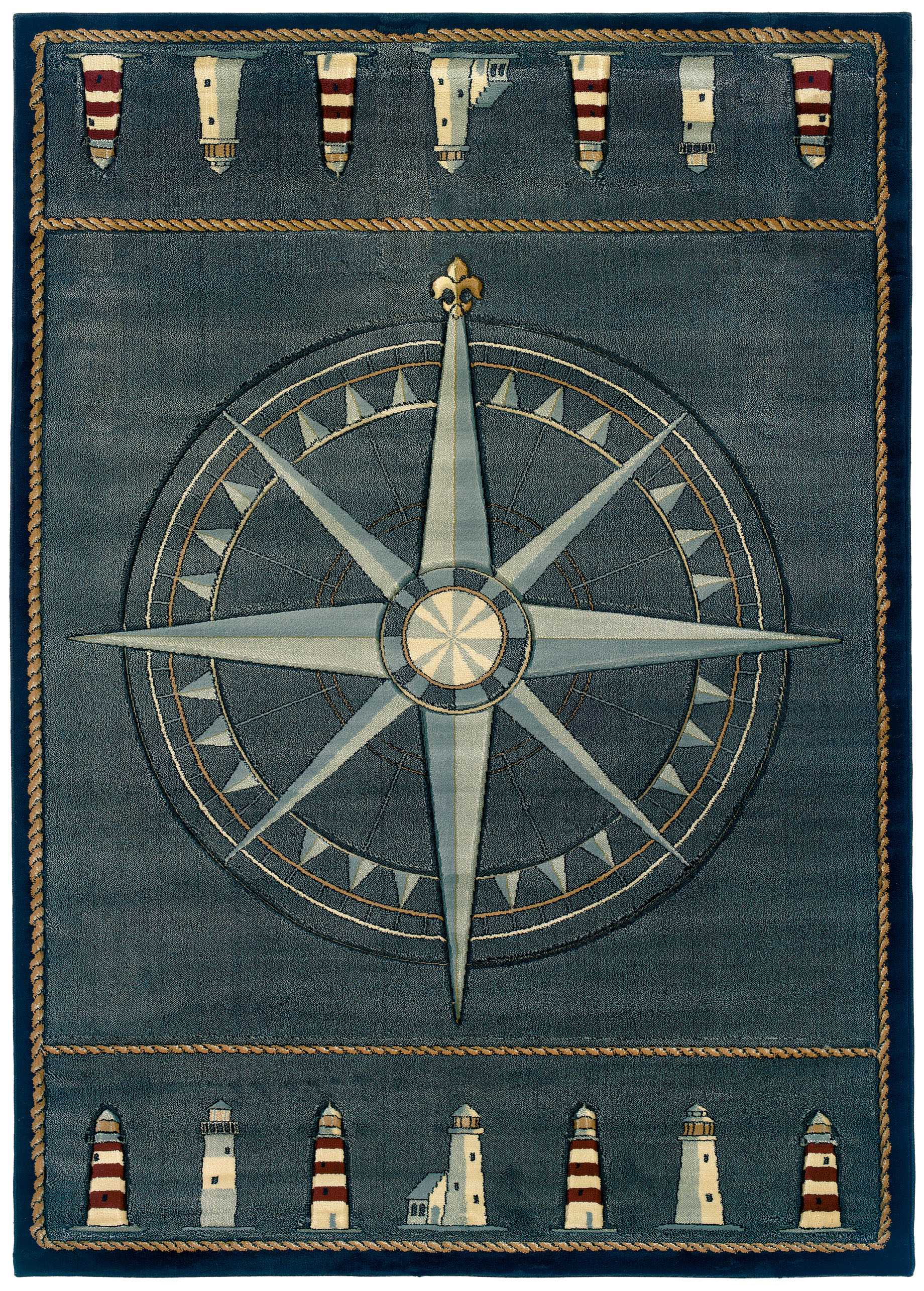 22" x 32" Smoke Blue Polypropylene Accent Rug