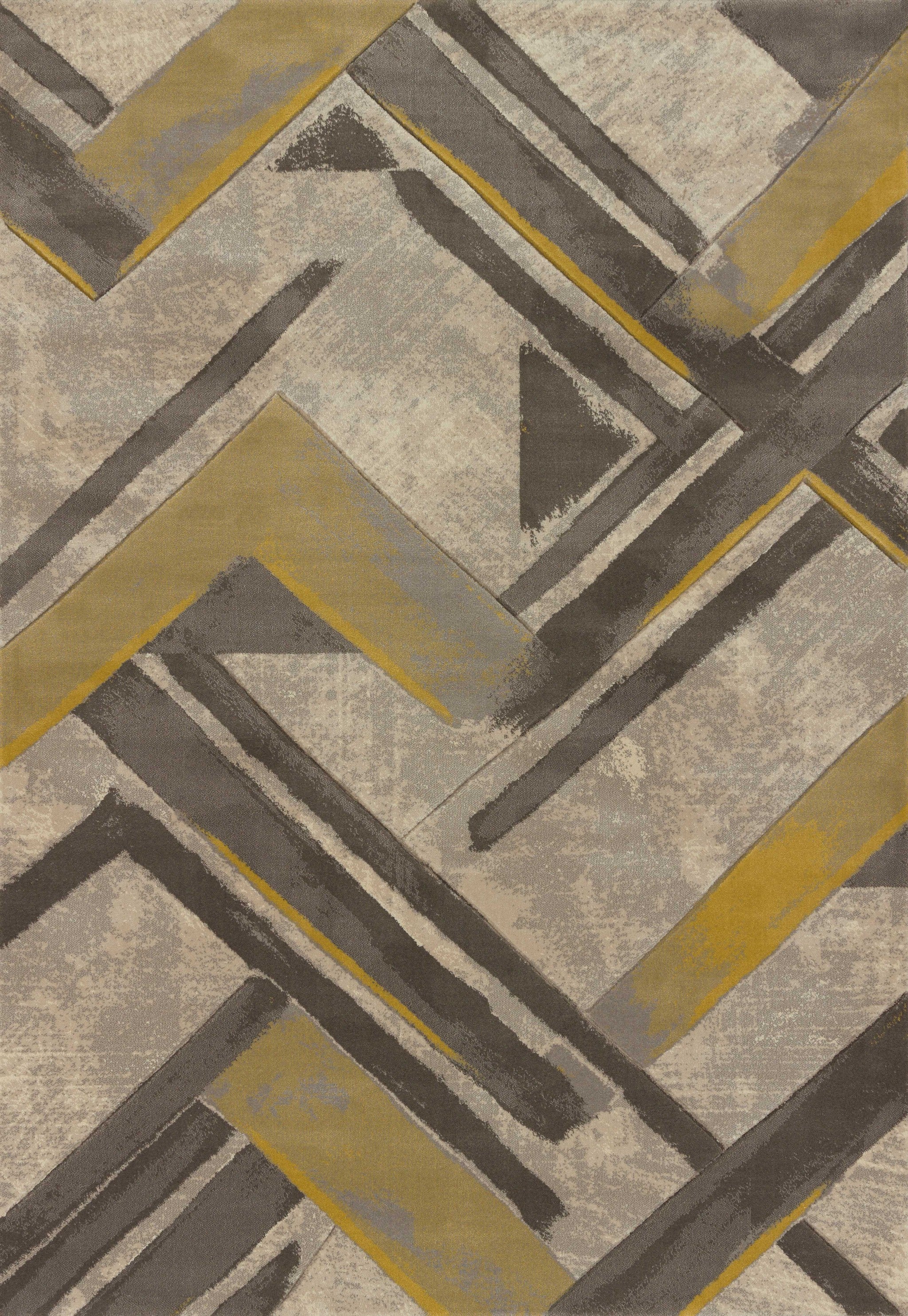 63" x 90" Grey Polypropylene Area Rug