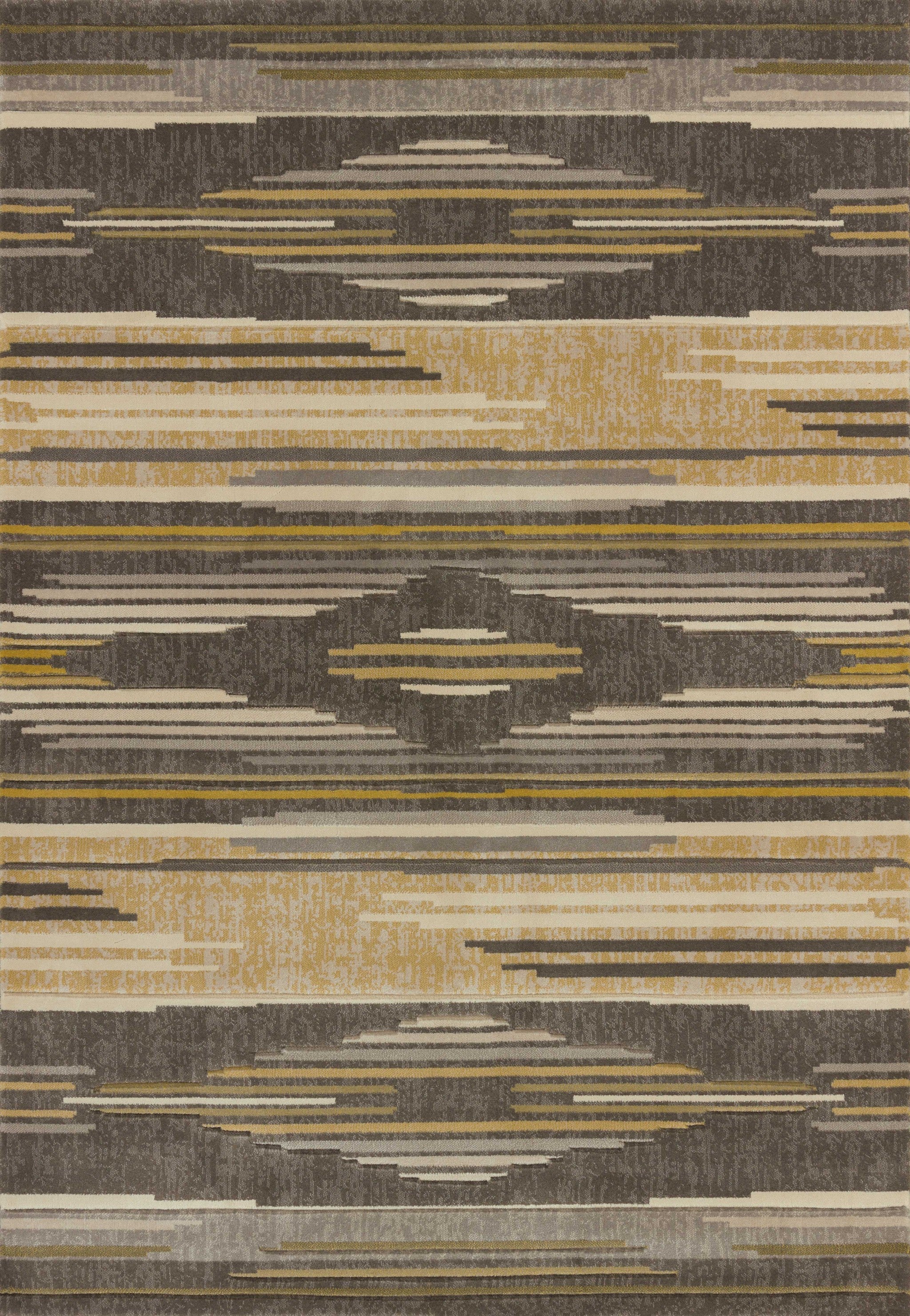 63" x 90" Grey Polypropylene Area Rug