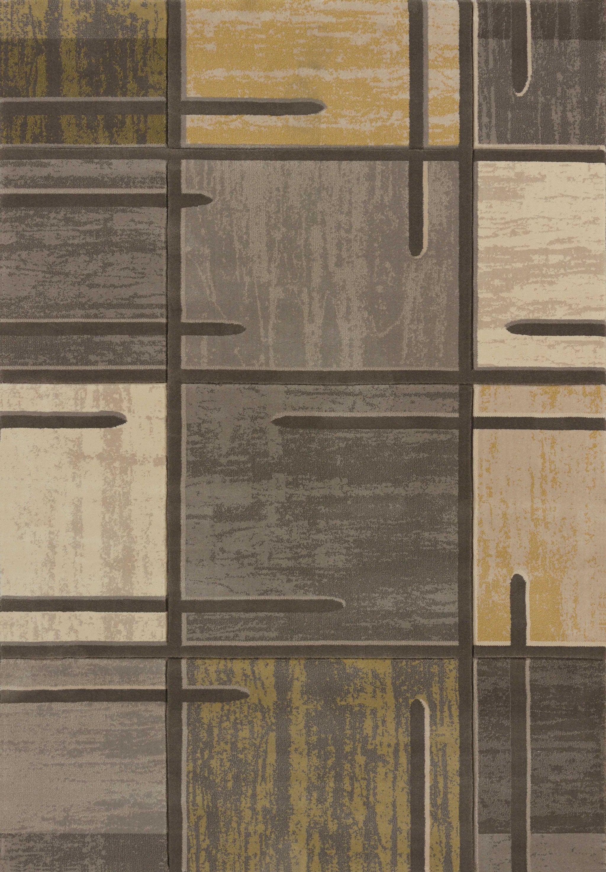 63" x 90" Grey Polypropylene Area Rug