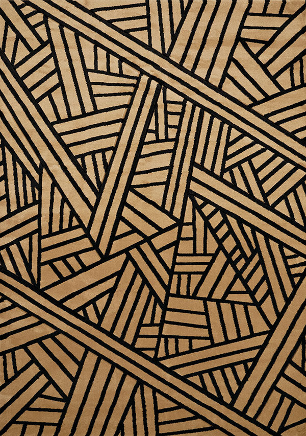 63" x 90" Beige Polypropylene Area Rug