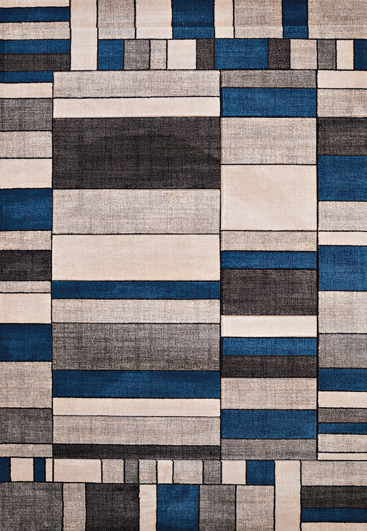 94" x 126" Denim Blue Polypropylene Oversize Rug