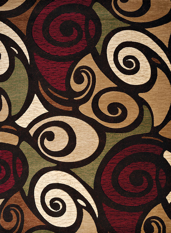 63" x 90" Multicolor Polypropylene Area Rug