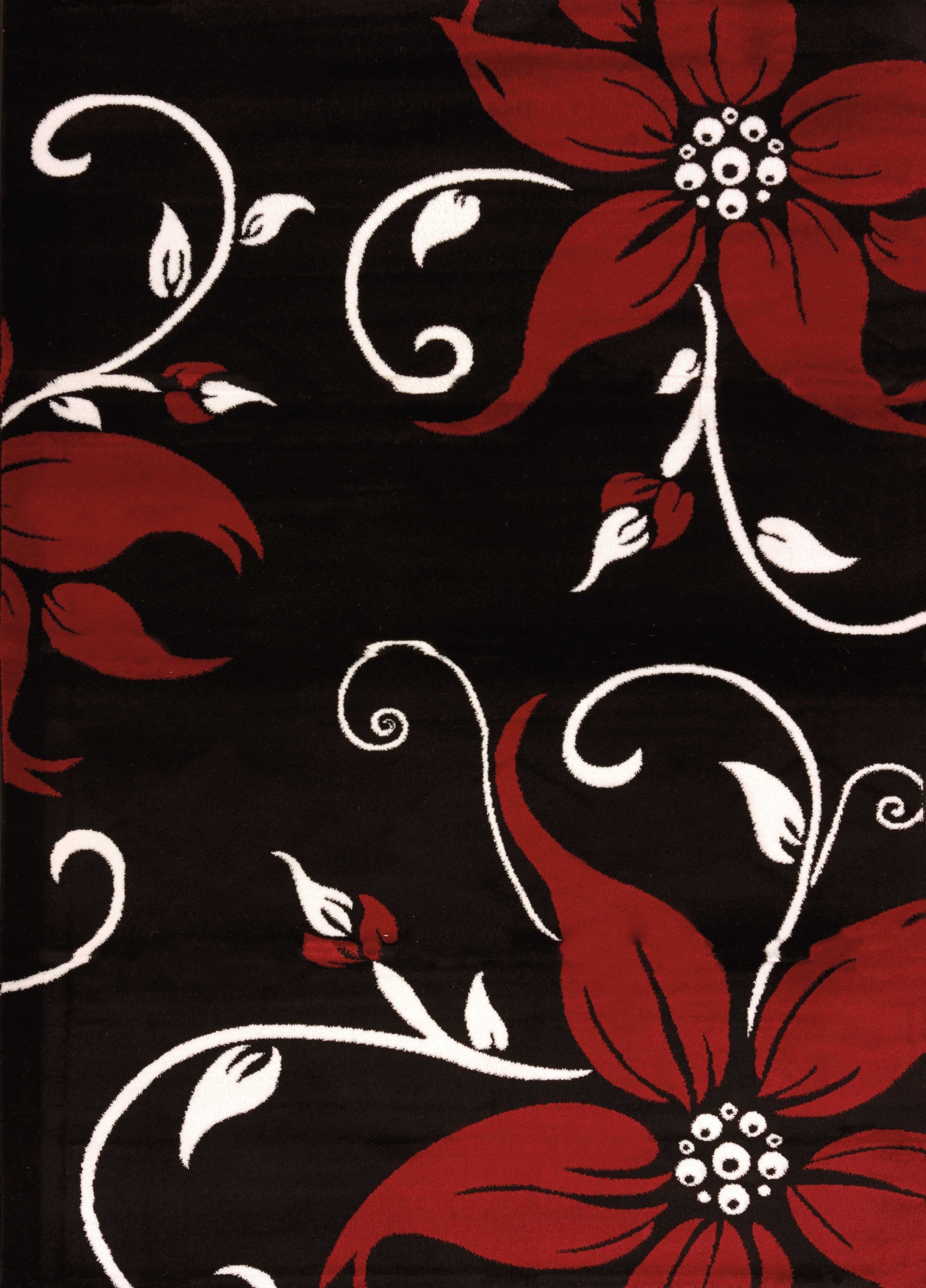 94" x 126" Black Polypropylene Area Rug