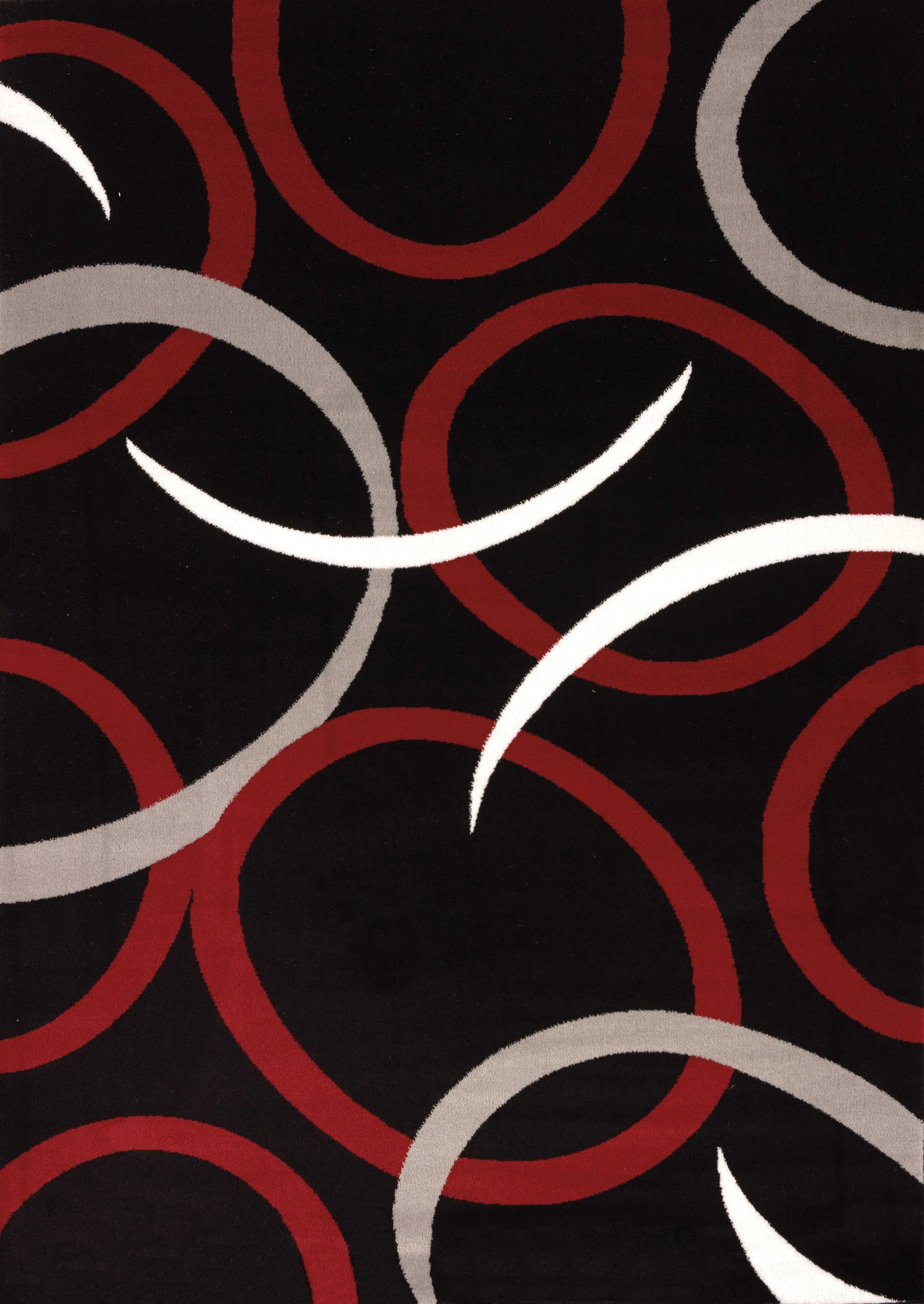 63" x 86" Grey Polypropylene Area Rug