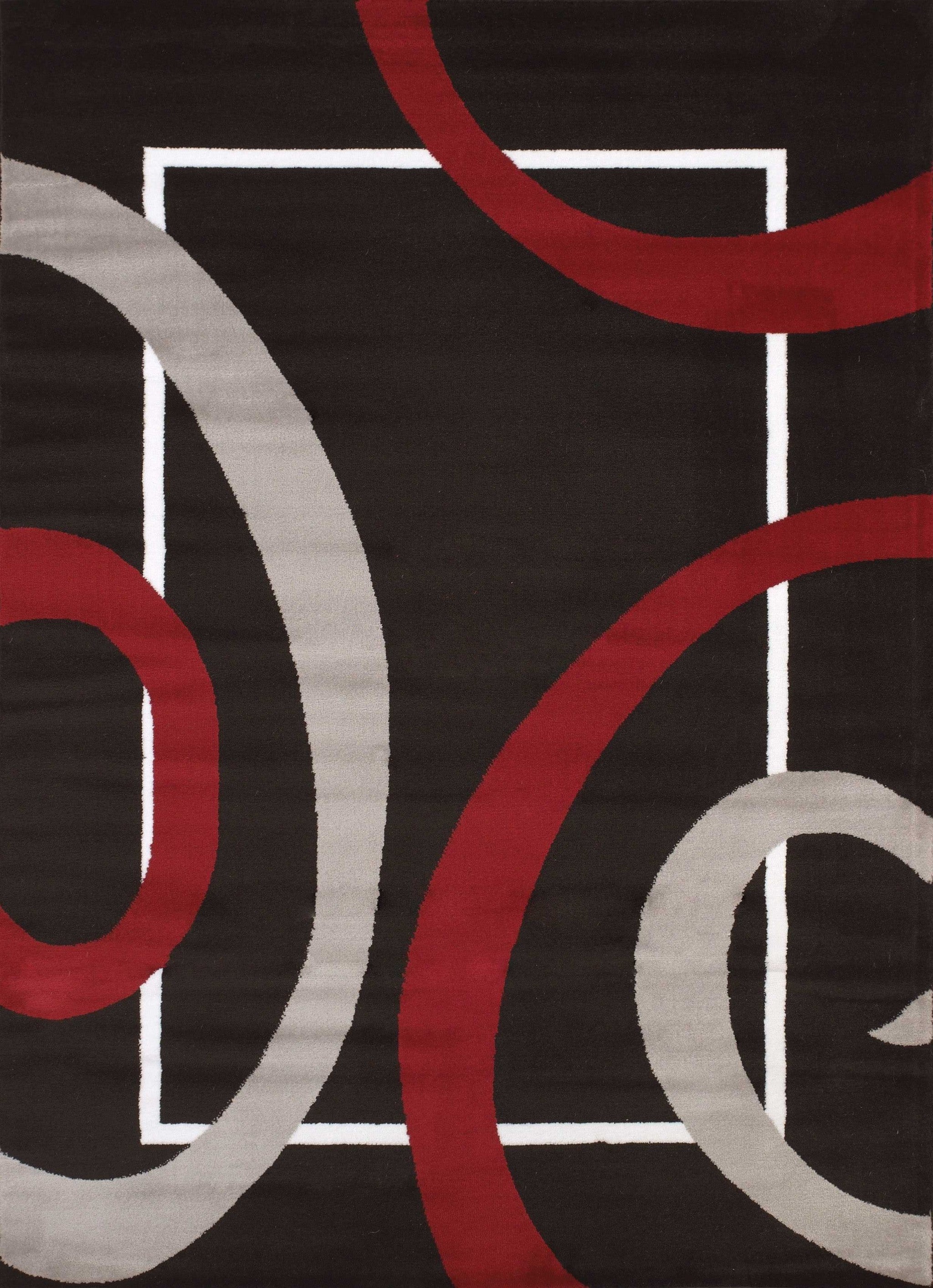 63" x 86" Grey Polypropylene Area Rug