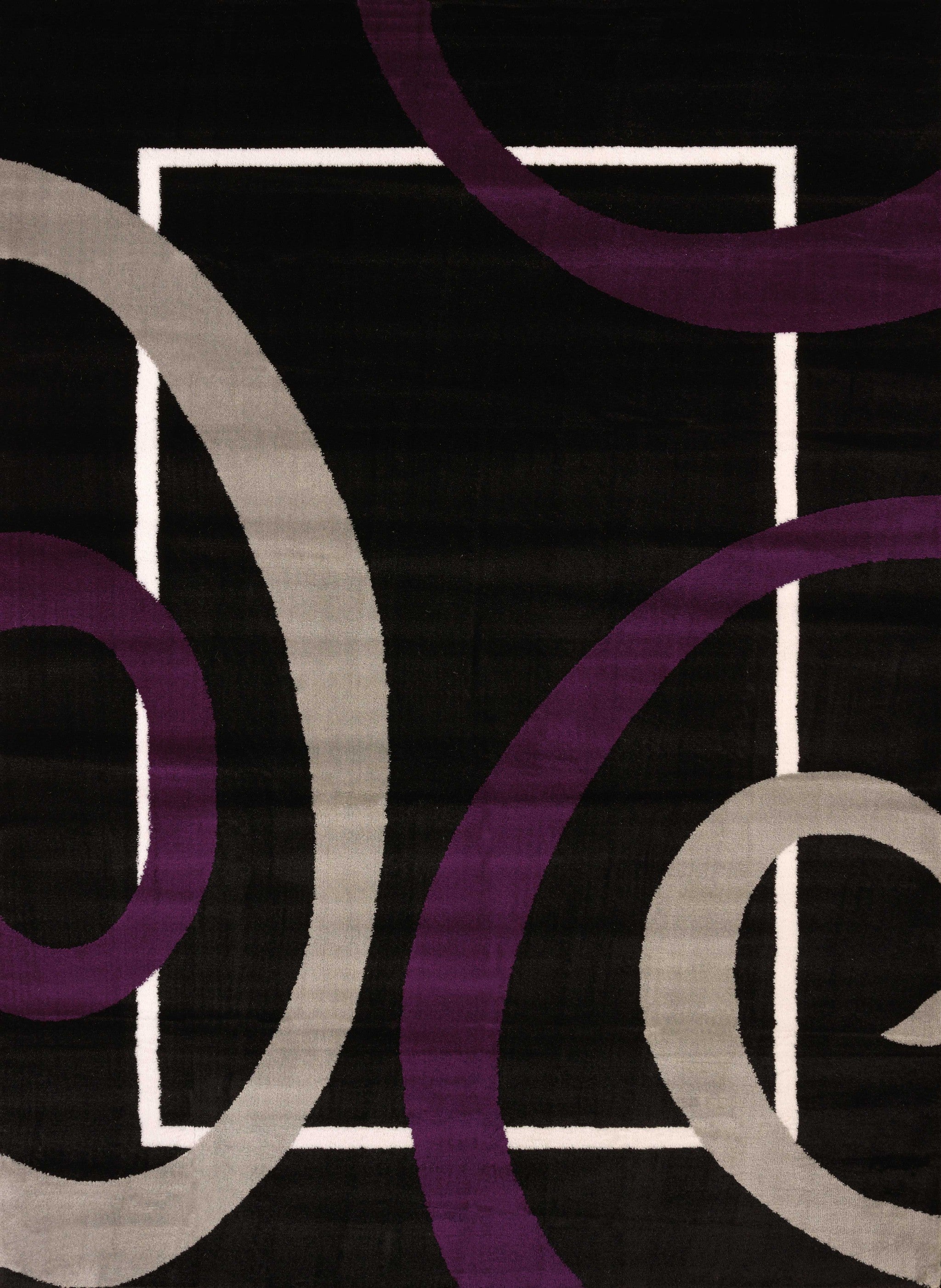 63" x 86" Plum Polypropylene Area Rug