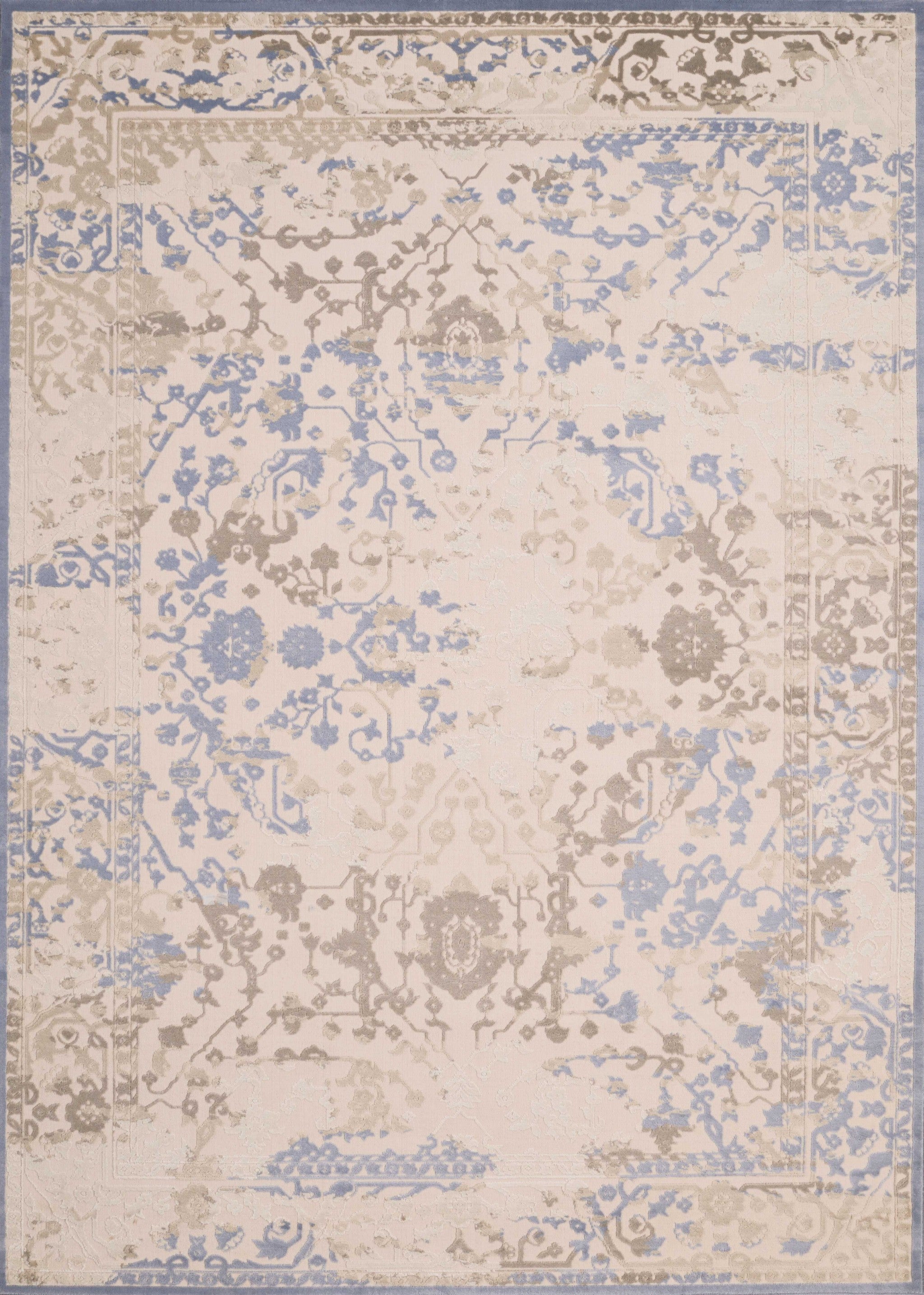 63" x 86" Neutral Polyester / Olefin Area Rug