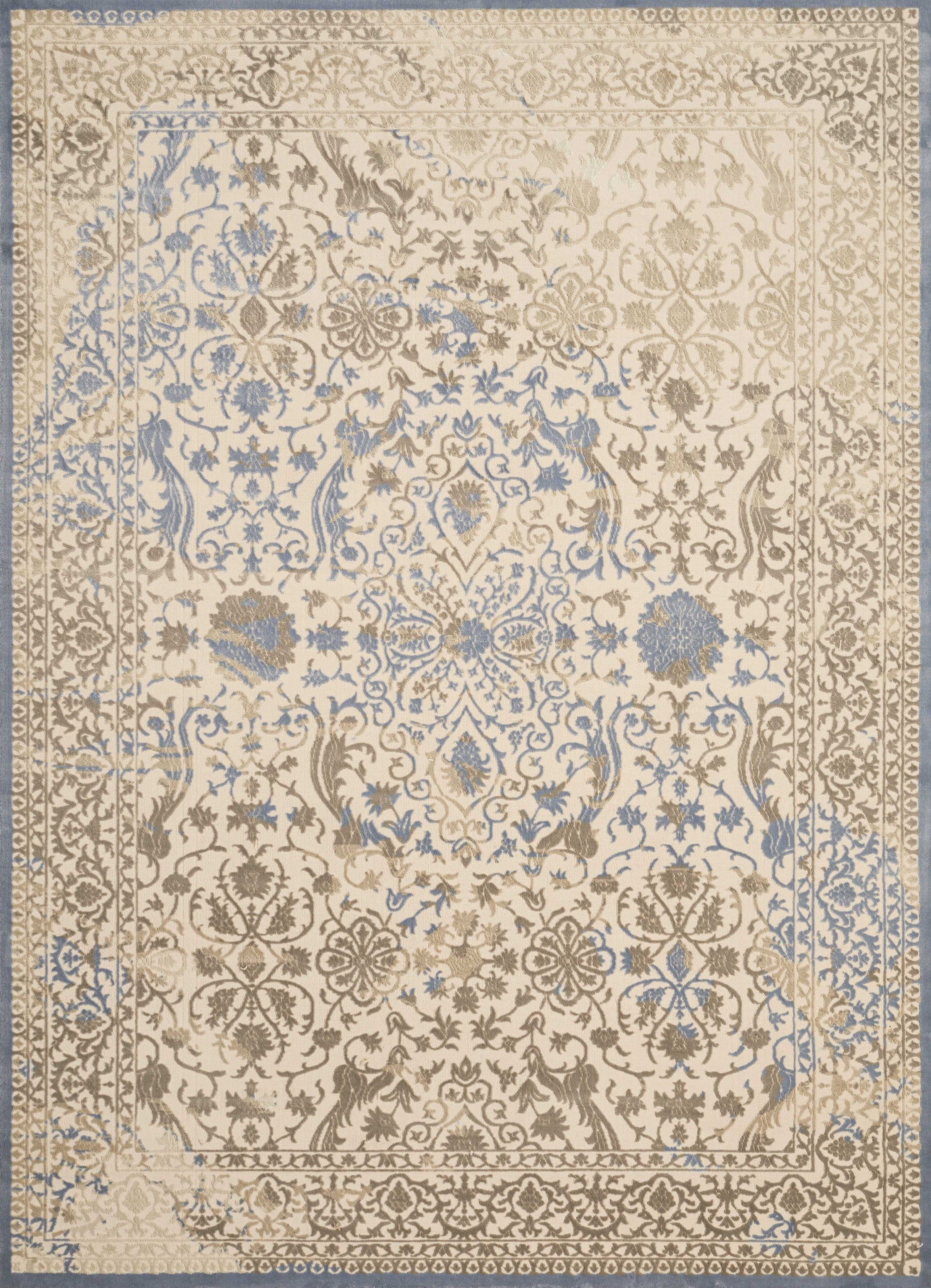 63" x 86" Taupe Polyester / Olefin Area Rug