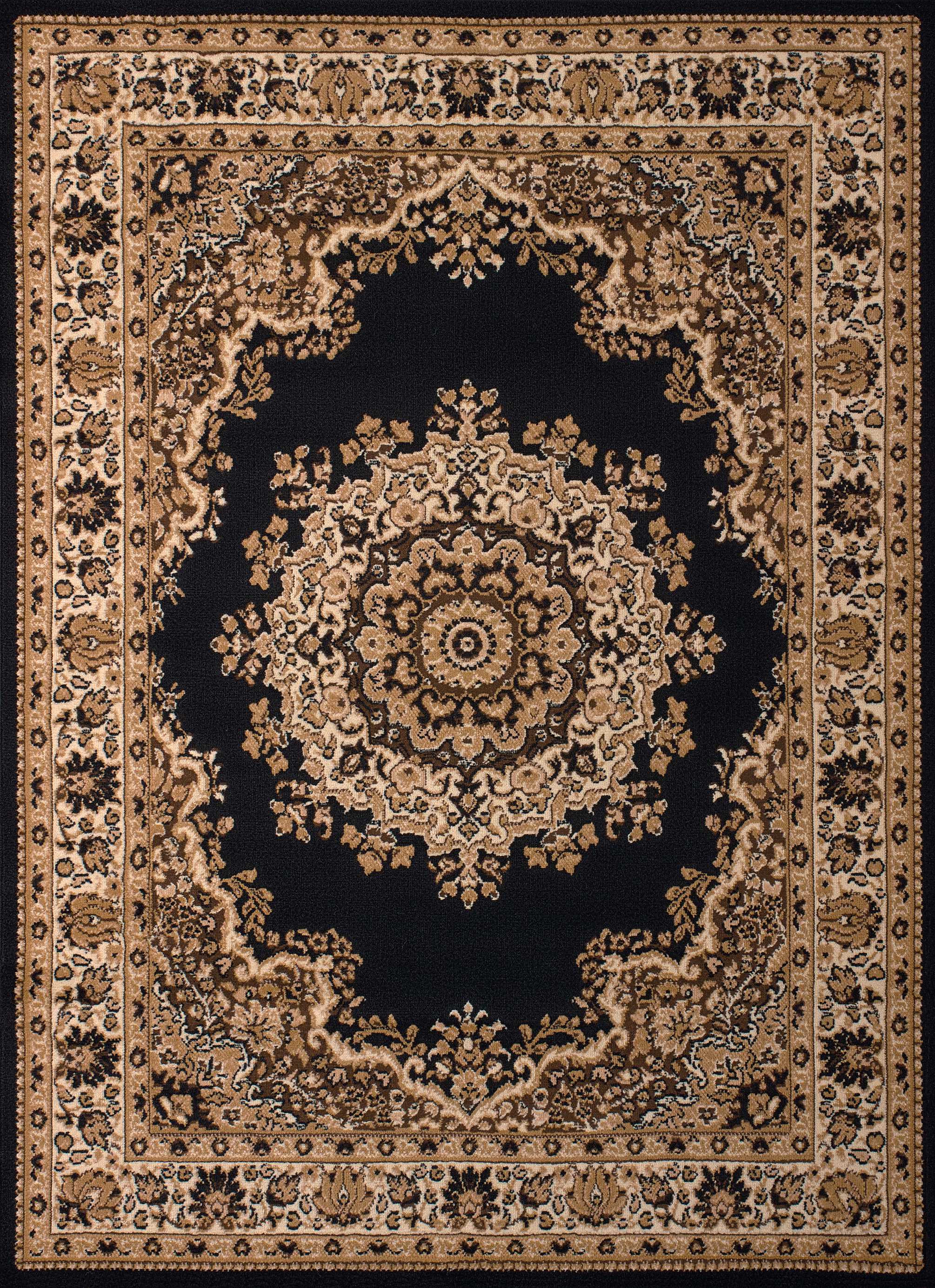 63" x 86" Black Polypropyelene Area Rug