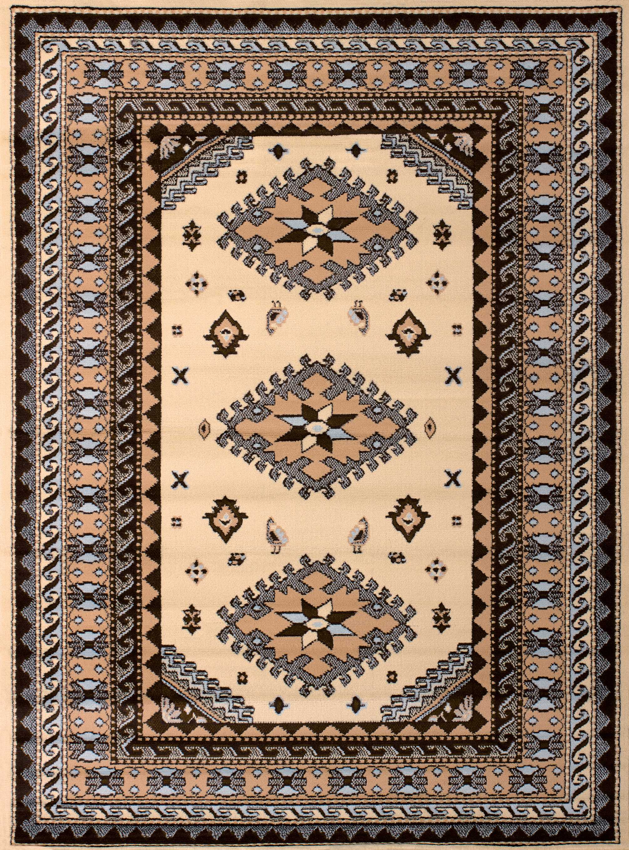 63" x 86" Ivory Polypropyelene Area Rug