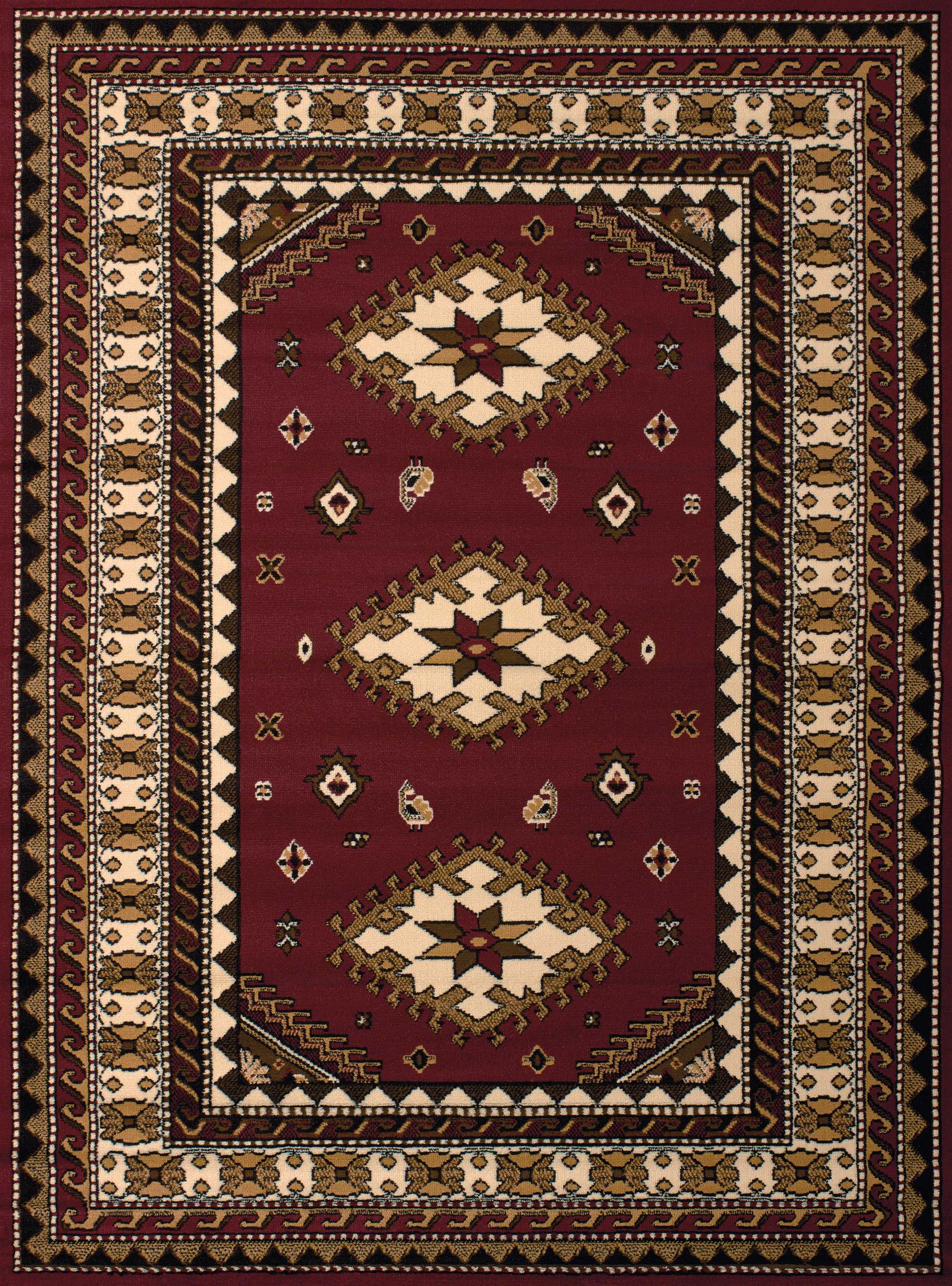 33" x 39" Burgundy Polypropyelene Accent Rug