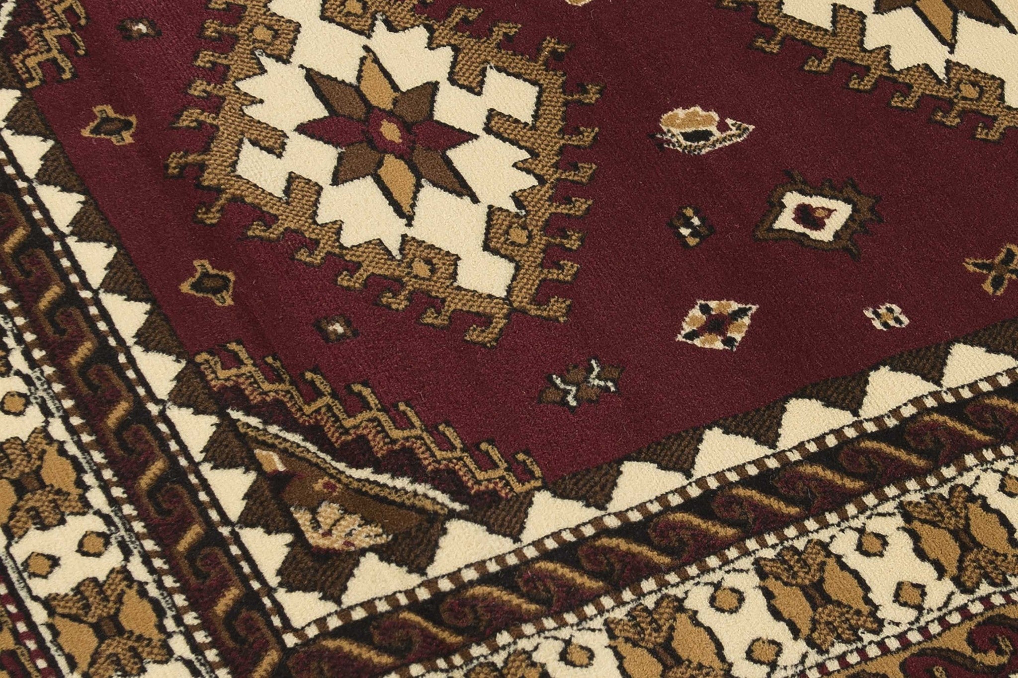 33" x 39" Burgundy Polypropyelene Accent Rug