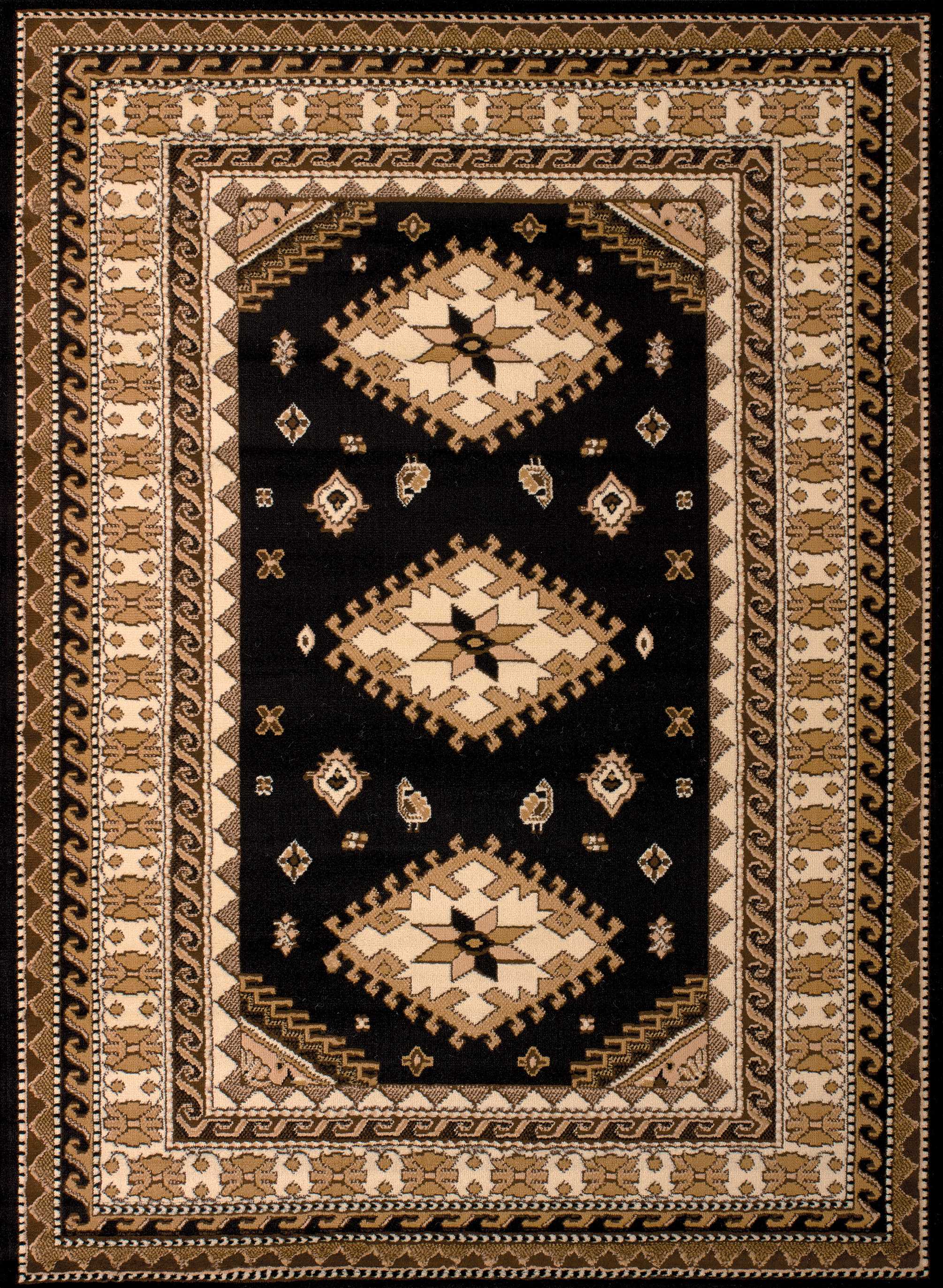 63" x 86" Black Polypropyelene Area Rug