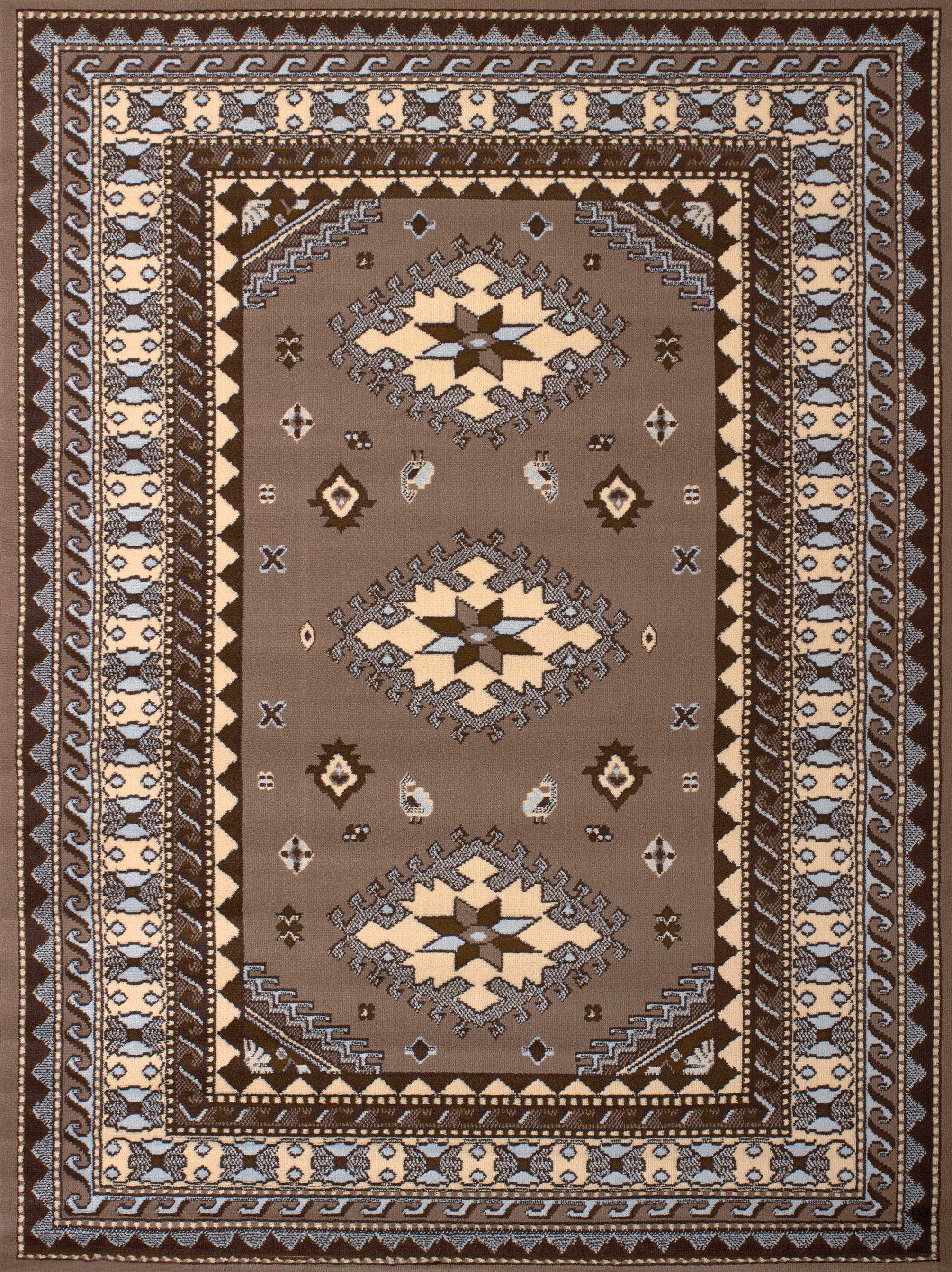 63" x 86" Ash Beige Polypropyelene Area Rug