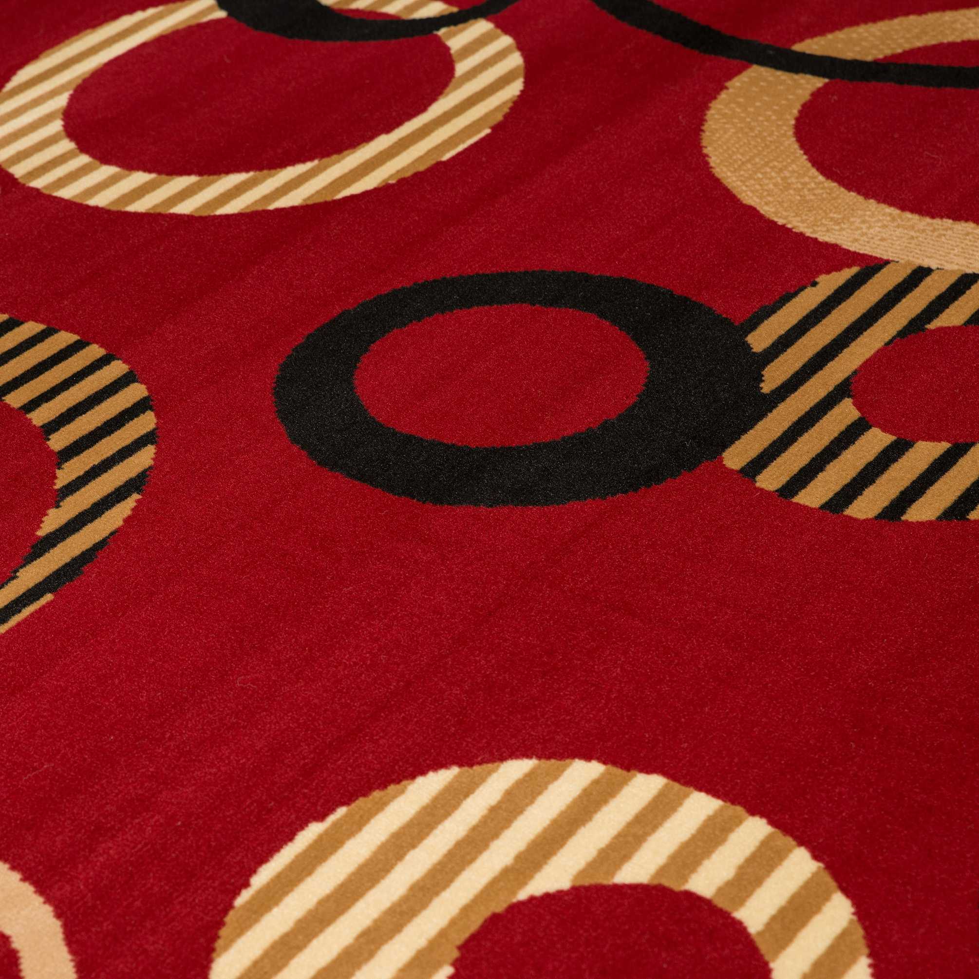 63" x 86" Red Polypropyelene Area Rug