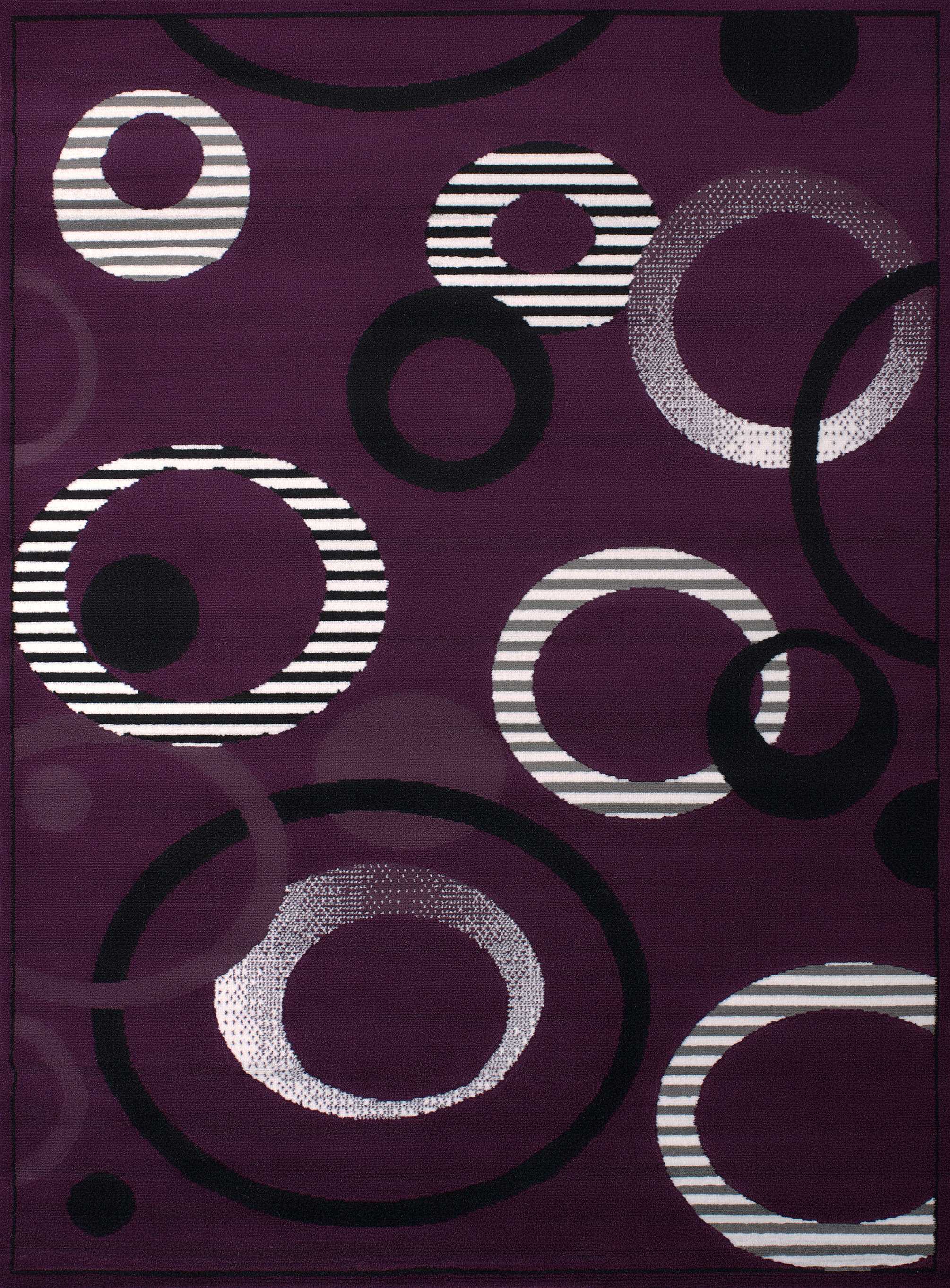 63" x 86" Lilac Polypropyelene Area Rug
