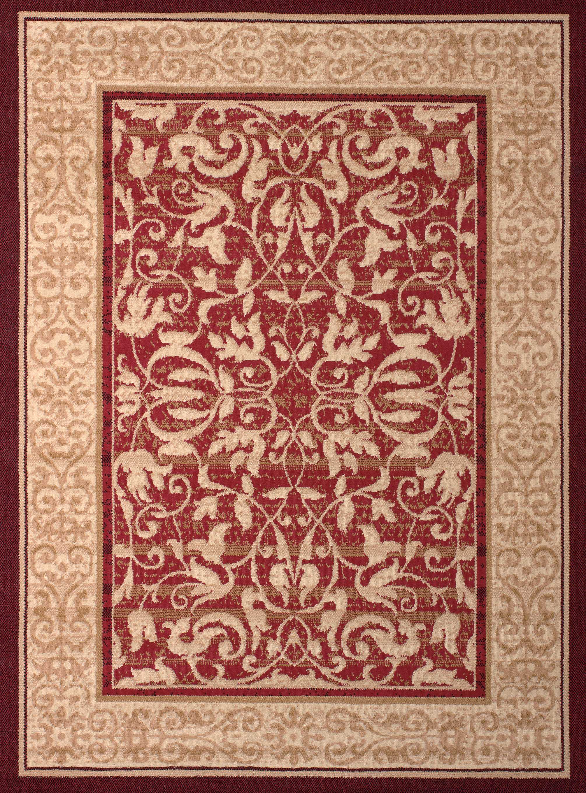 63" x 86" Red Polypropyelene Area Rug