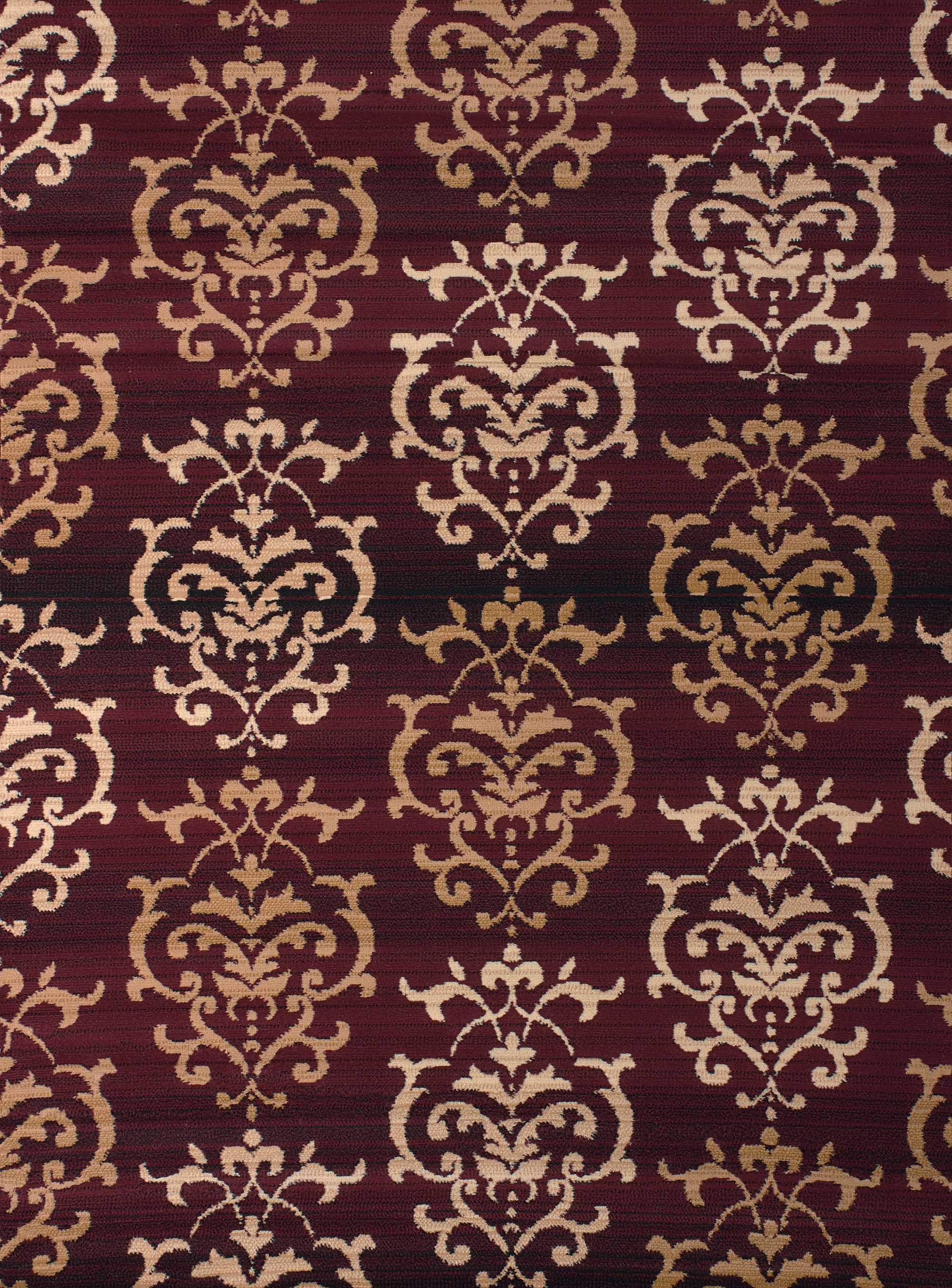 63" x 86" Burgundy Polypropyelene Area Rug