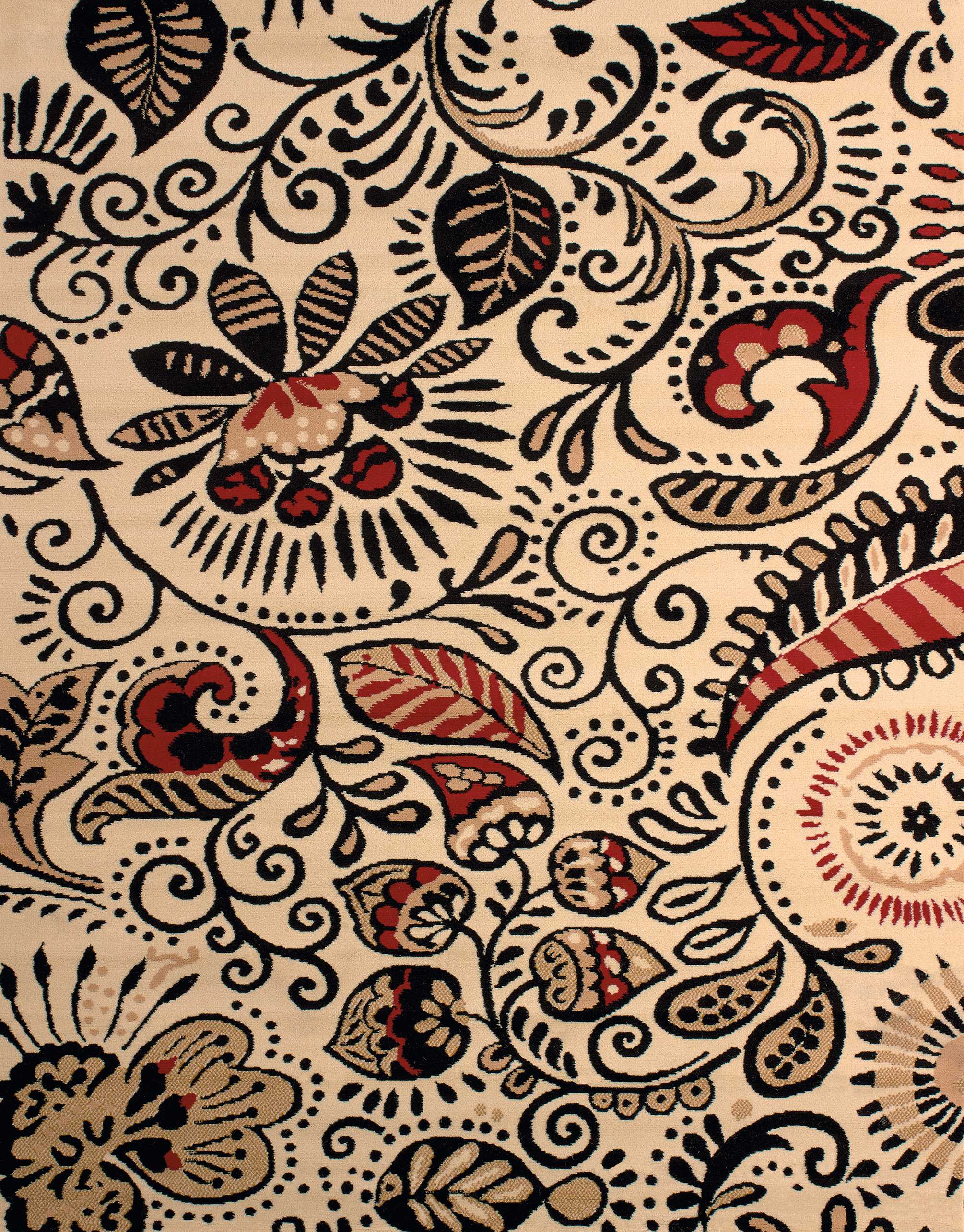 63" x 86" Ivory Polypropyelene Area Rug