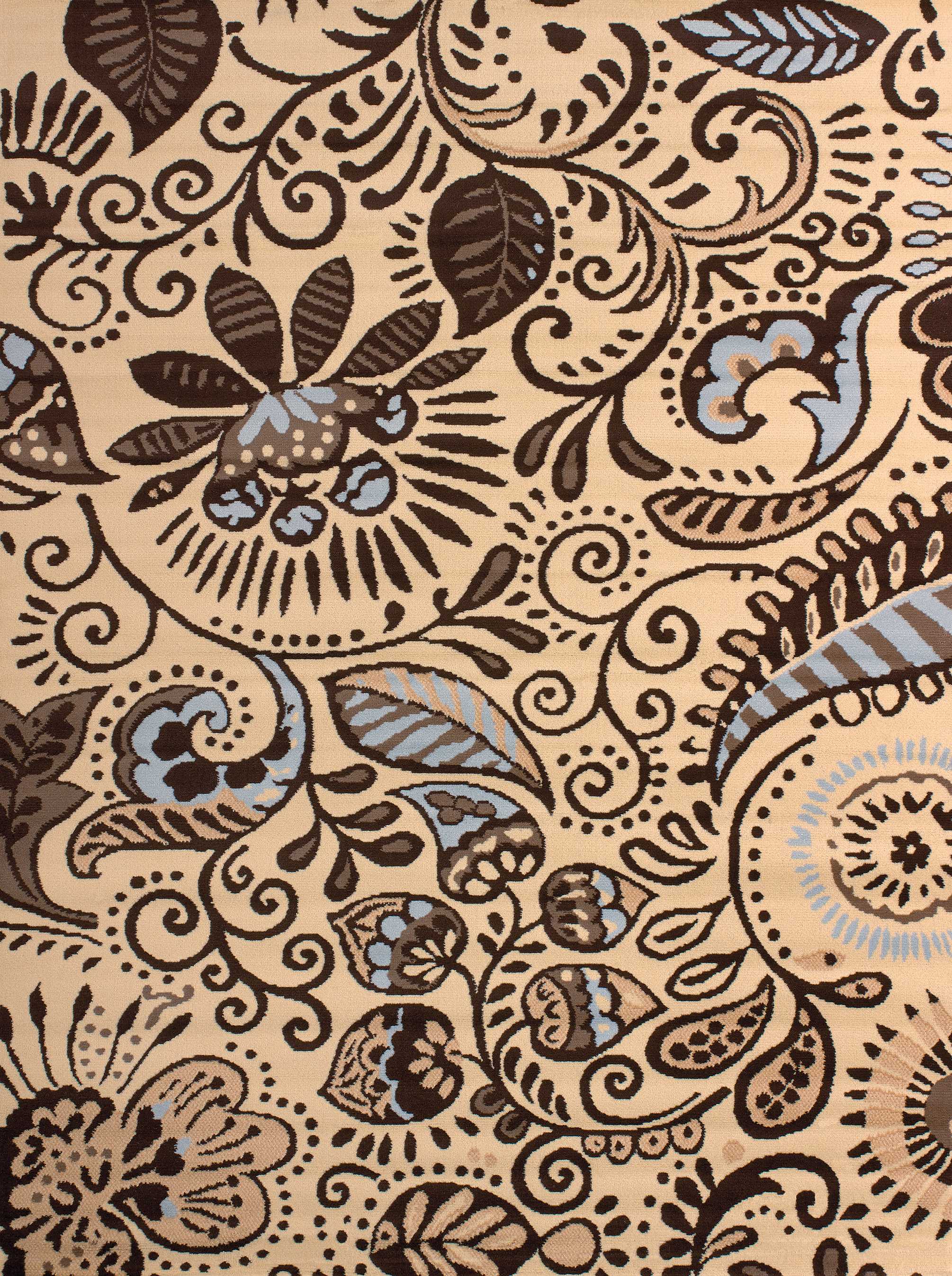 63" x 86" Blue Polypropyelene Area Rug