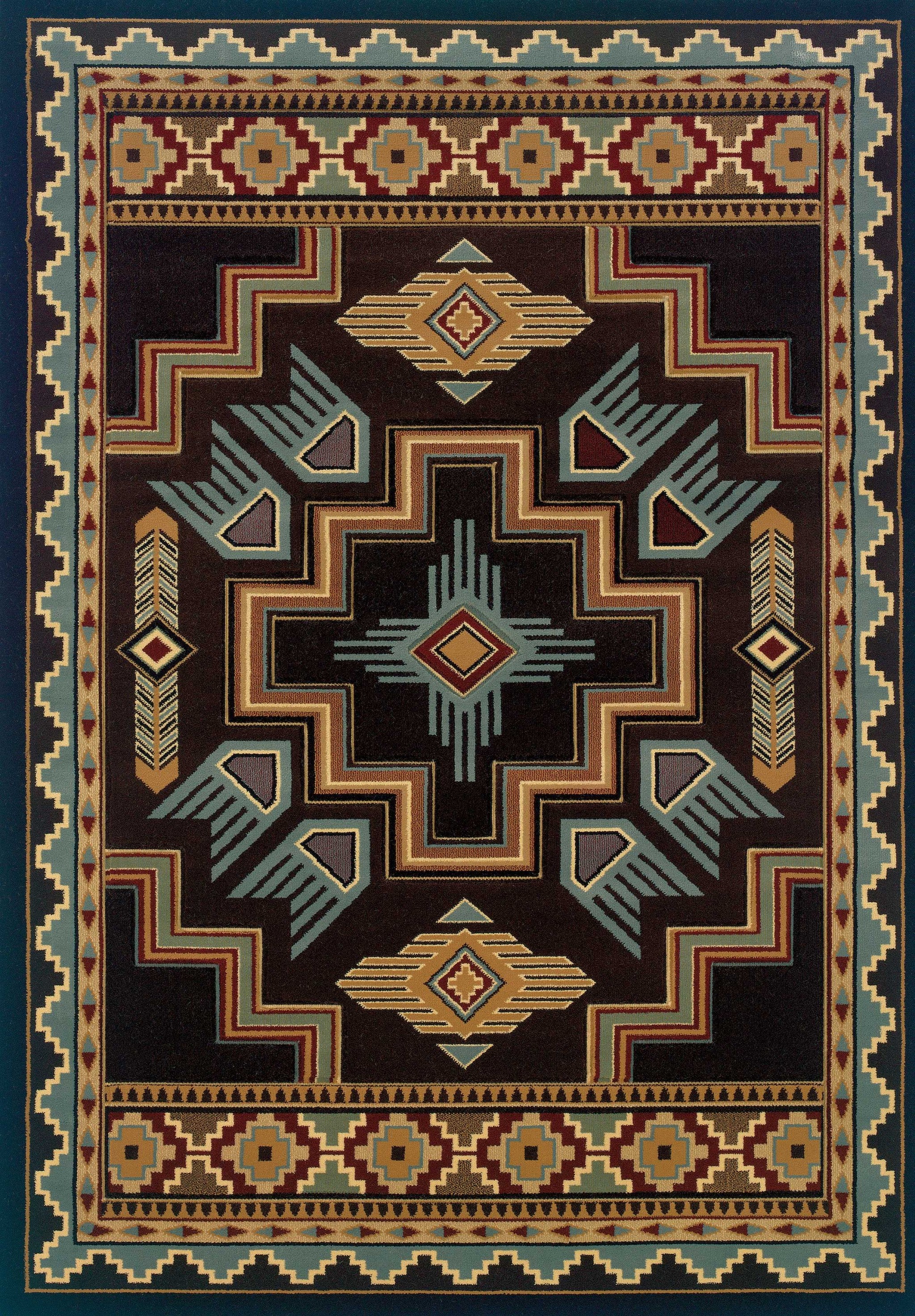 22" x 32" Smoke Blue Polypropylene Accent Rug